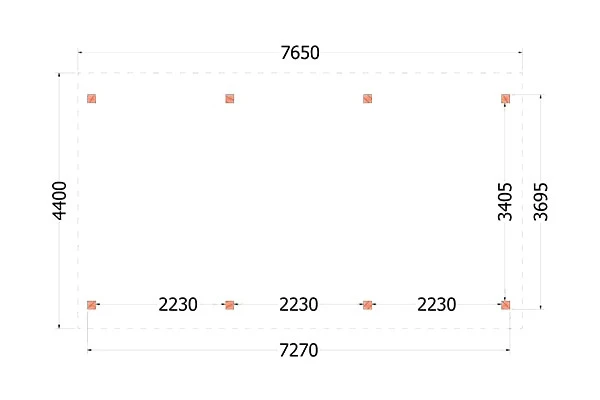 Trendhout Douglas Overkapping Zadeldak XL 765 x 440 cm - Afbeelding 2