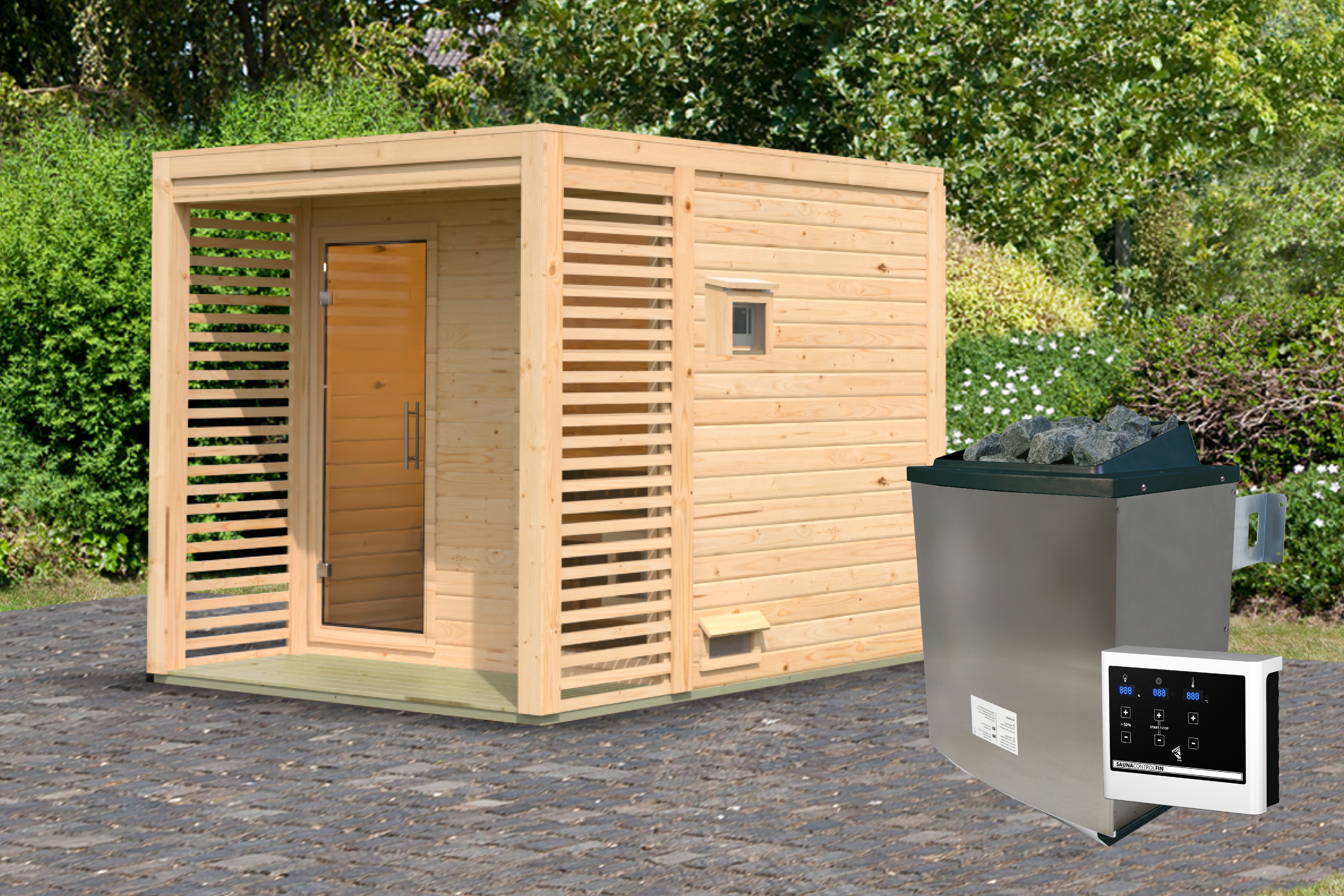 Sauna Oss 2 Finish 237 x 276 x 232 cm - Afbeelding 7
