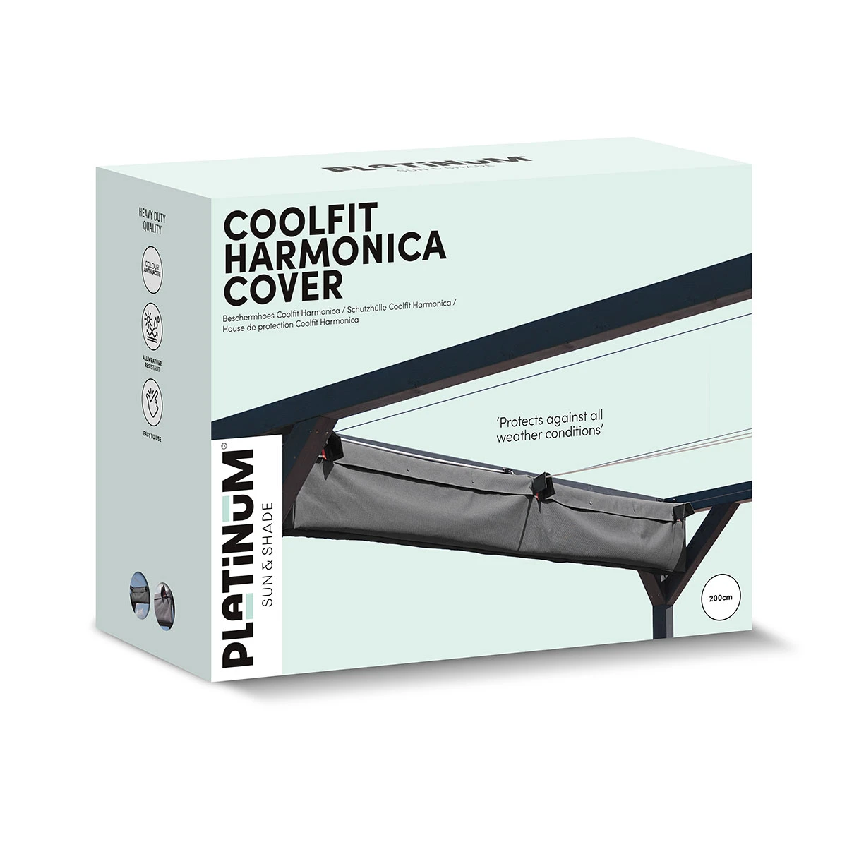 Platinum Beschermhoes Harmonicaschaduwdoek - Breedte 200 cm - Afbeelding 2