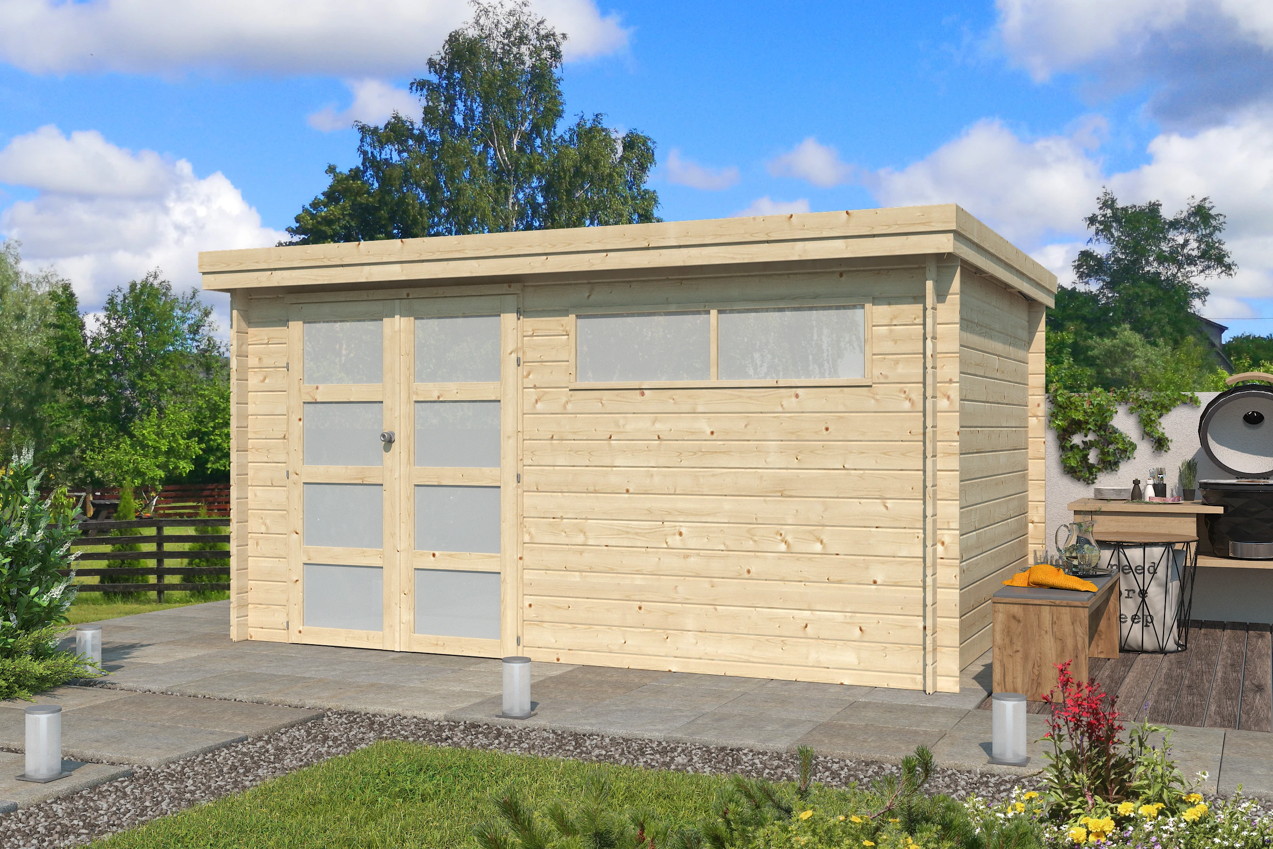 Woodlands Blokhut Oregon 415 x 295 cm - Afbeelding 1