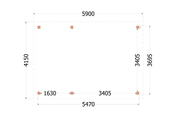 Trendhout Douglas Overkapping Siena 590 x 415 cm - Afbeelding 2