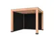 Douglas overkapping, 300 x 300, met zwarte achterwand en zijwand, Westwood Modern Plus