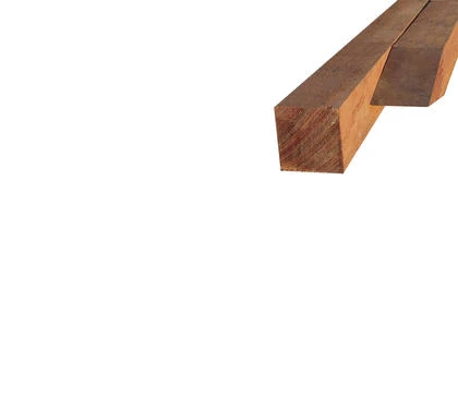 Hardhout Azobe Paal 5 x 5 cm (50 x 50 mm) Fijnbezaagd - Lengte 150 cm - Afbeelding 3