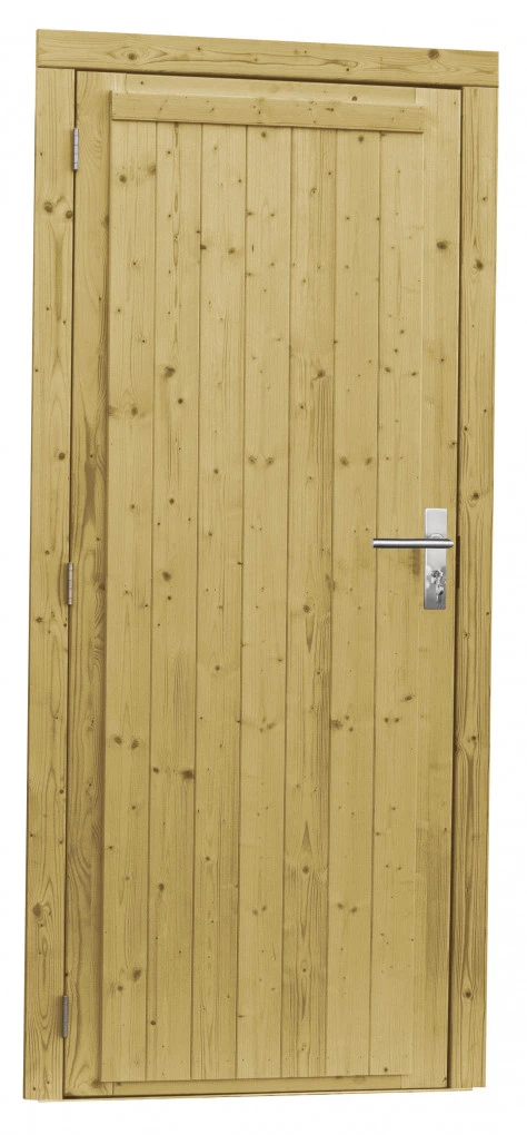 Vuren Enkele Dichte Deur Inclusief Kozijn Groen Geïmpregneerd 90 x 201 cm - Afbeelding 1