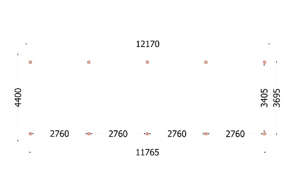 Trendhout Douglas Overkapping Zadeldak XL 1217 x 440 cm - Afbeelding 3