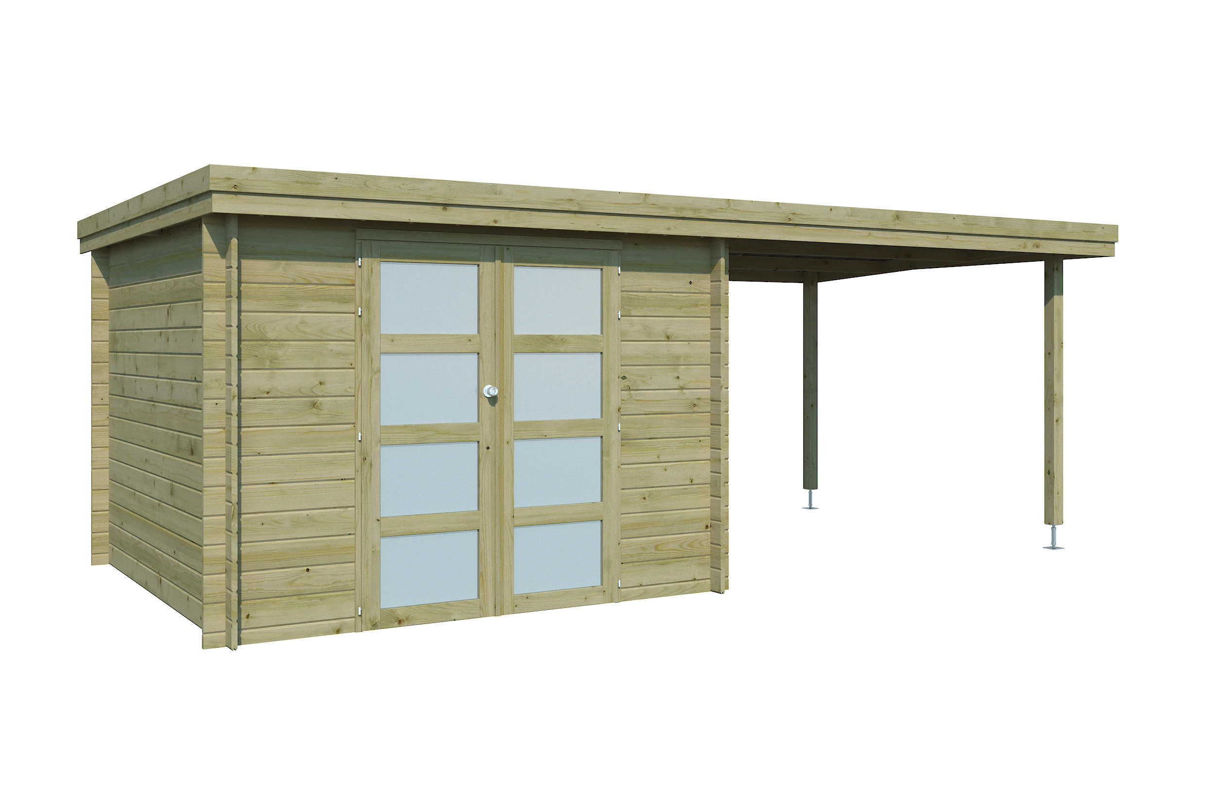 Woodlands Blokhut Oregon Met Overkapping Geïmpregneerd 595 x 295 cm - Afbeelding 2