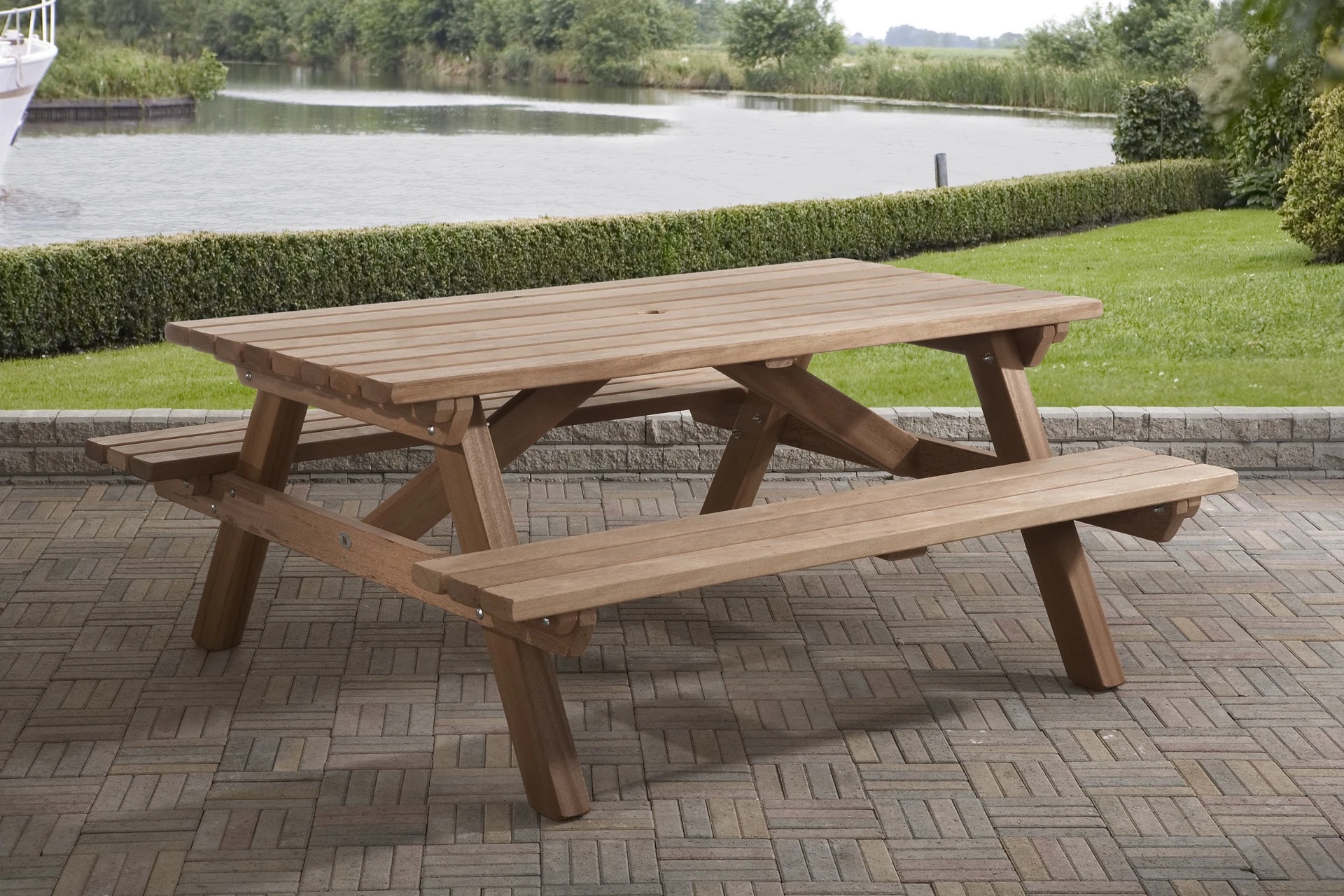 Talen Picknicktafel Hardhout 160 x 180 cm - Afbeelding 2
