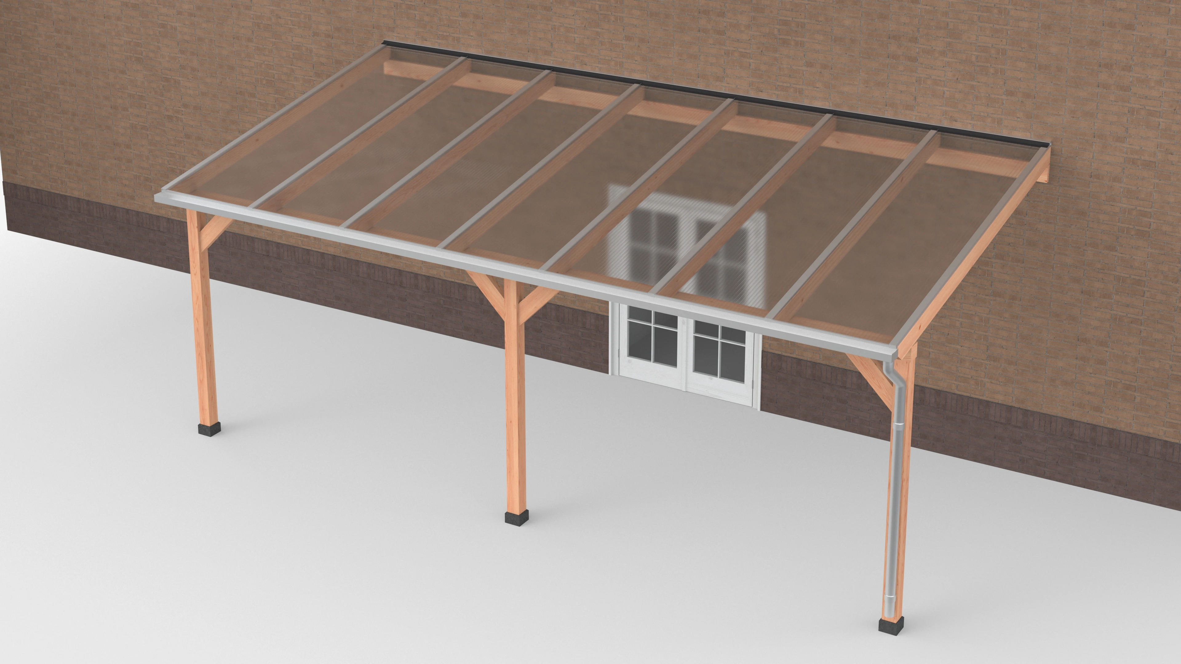 Douglas Terrasoverkapping Polycarbonaat Helder Geschaafd 700 x 350 cm - Afbeelding 1