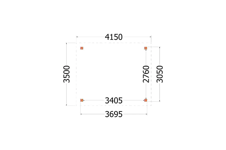 Trendhout Douglas Overkapping Siena 415 x 350 cm - Afbeelding 2