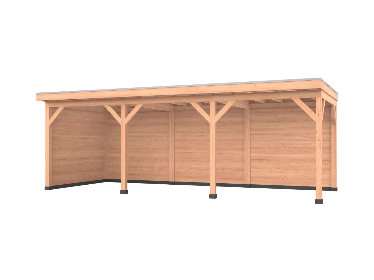 Douglas overkapping, 750 x 400, met achterwand en zijwand, Westwood Comfort - Afbeelding 1