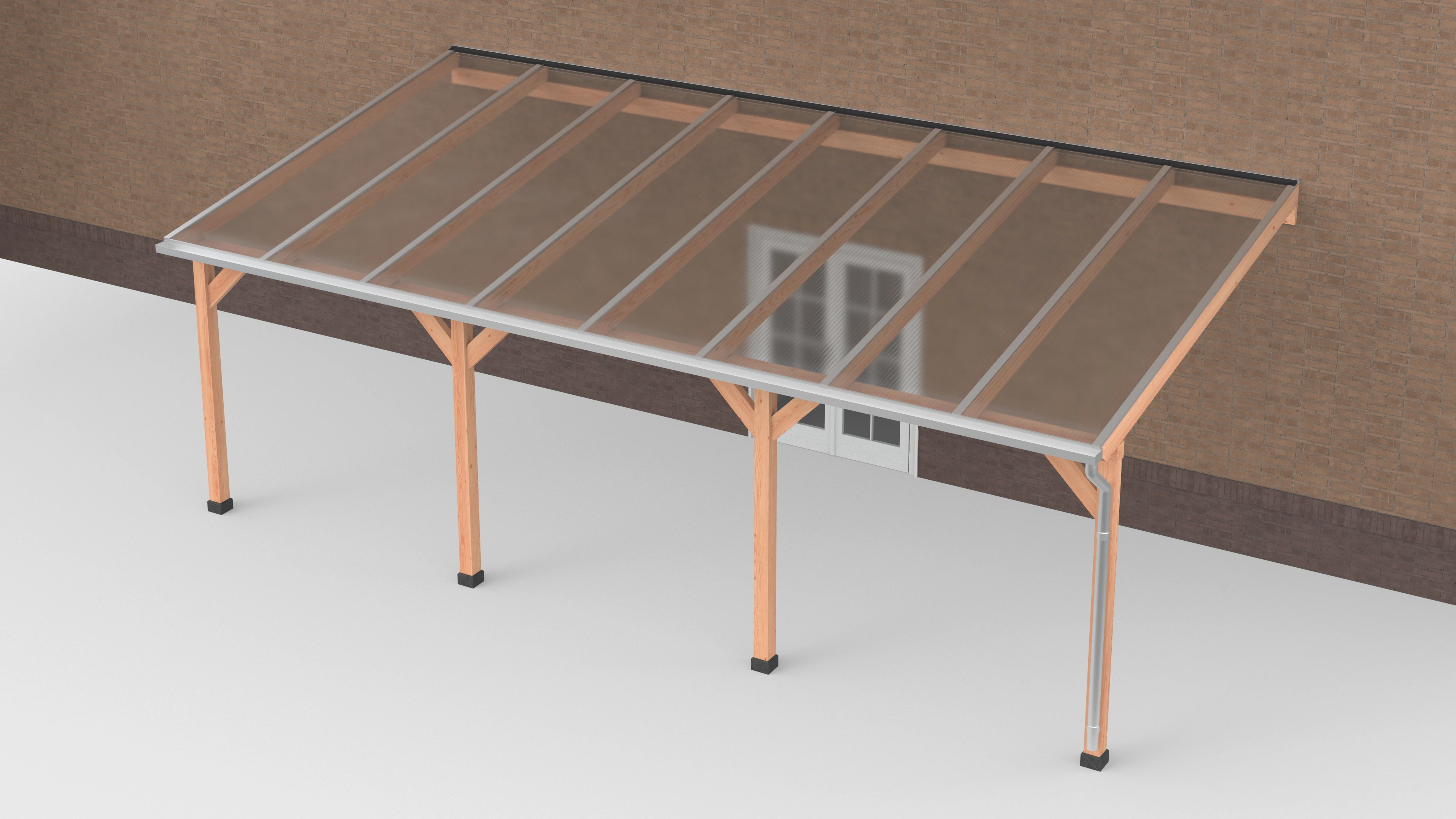 Douglas Terrasoverkapping Geschaafd - 800 x 400 cm Polycarbonaat Helder - Afbeelding 1