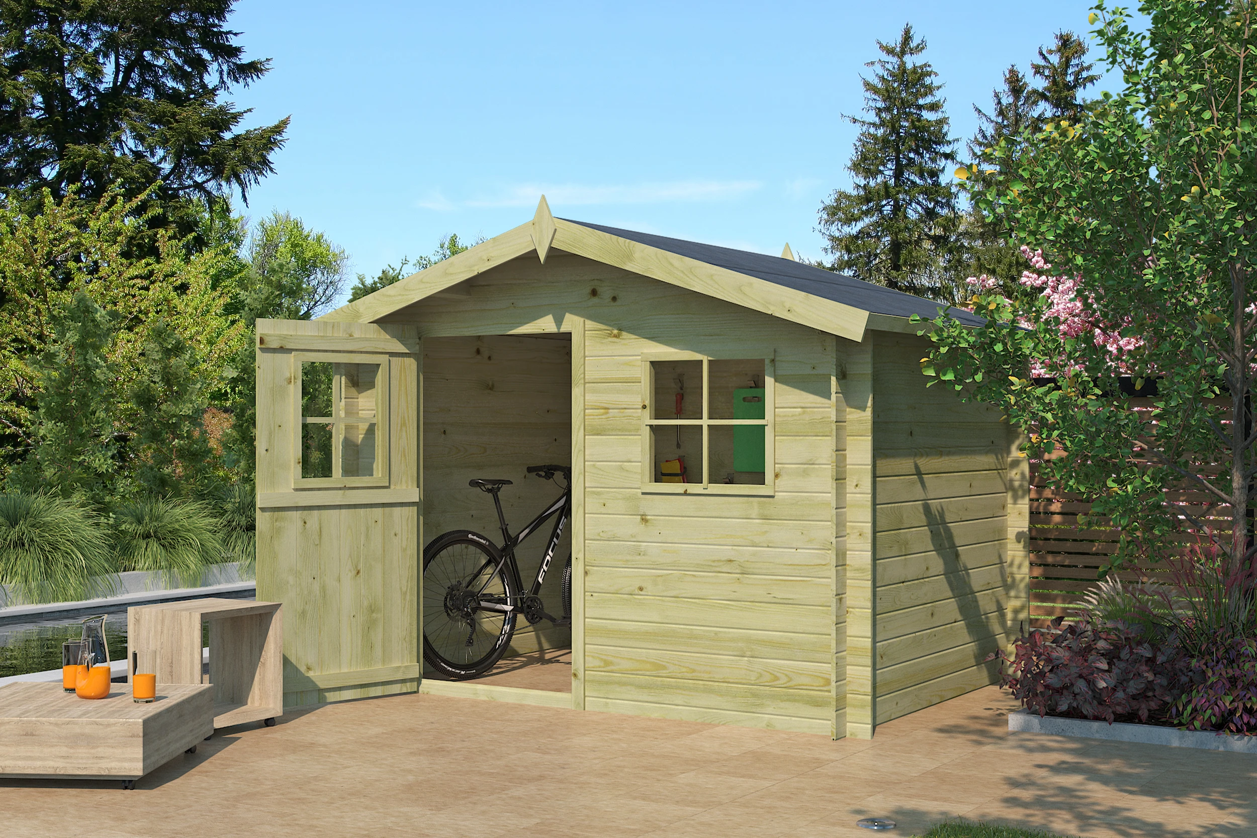 Woodlands Blokhut Luzern Groen Geïmpregneerd 265 x 205 cm - Afbeelding 5