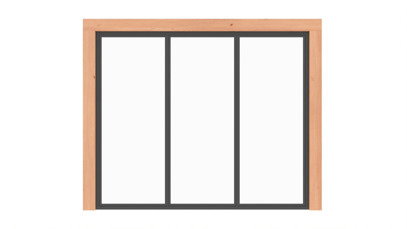Vaste Glaswand Metallook 250 x 220 cm - Afbeelding 2