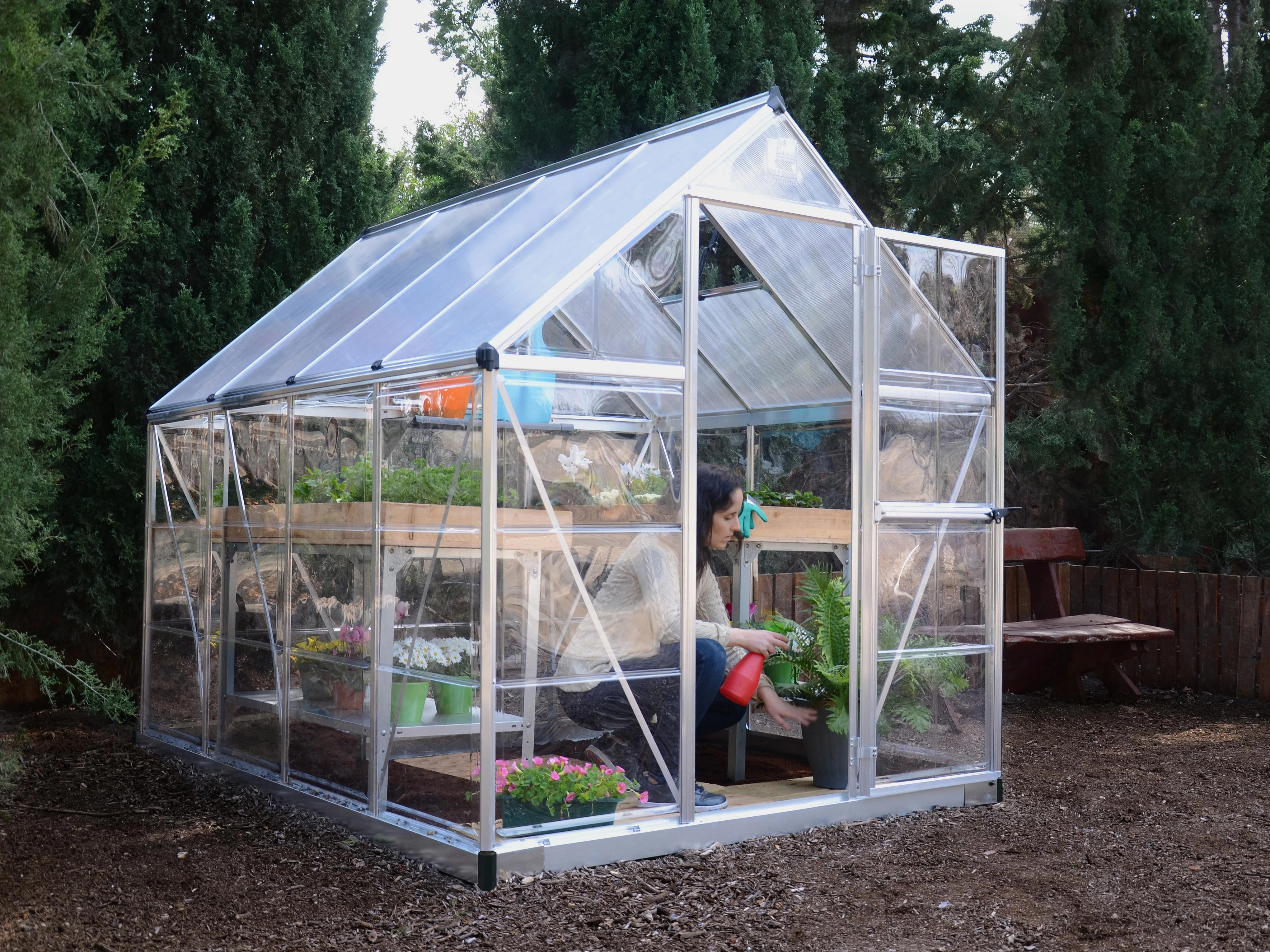 Palram Canopia Tuinkas Hybrid 185 x 246 cm Zilver - Afbeelding 9