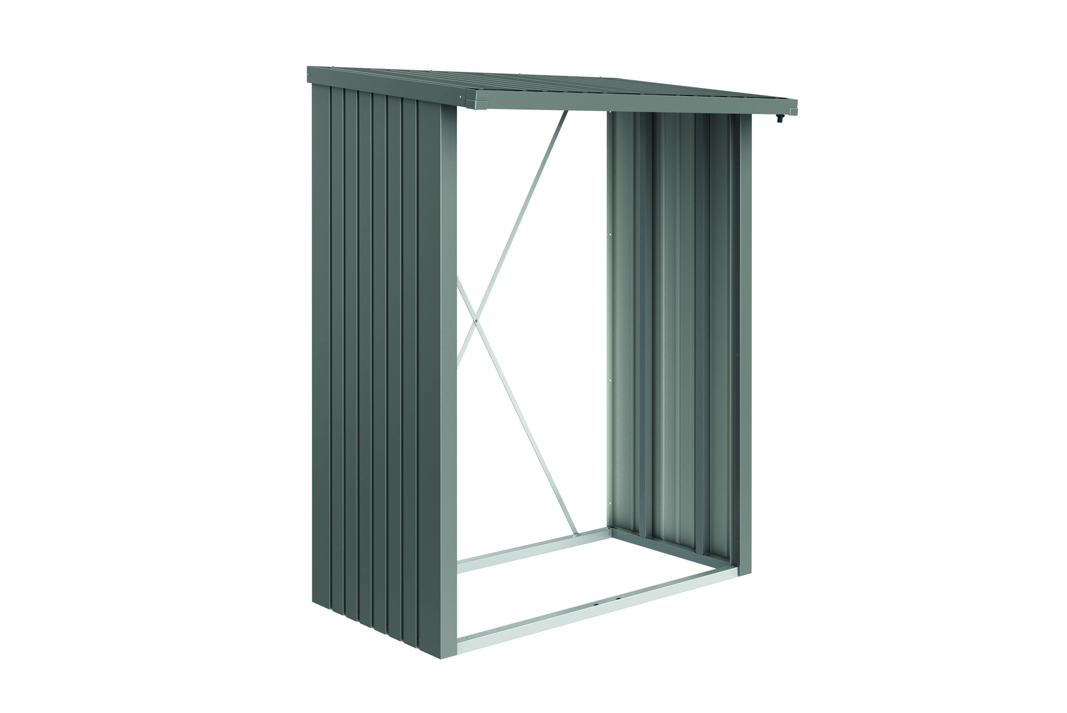 Biohort Houtopslag WoodStock 150 Kwartsgrijs-Metallic 157 x 102 x 199 cm - Afbeelding 1