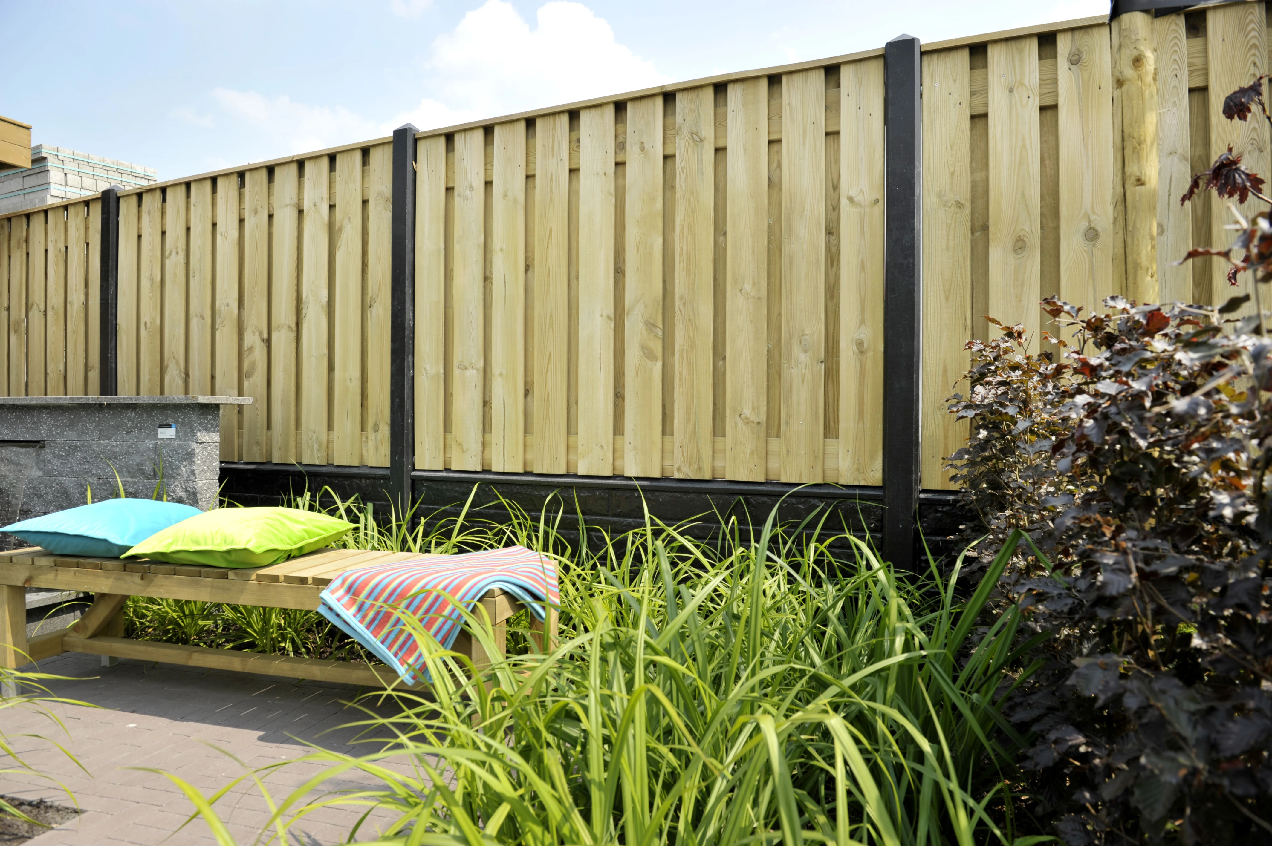 Betonplaat Dubbelzijdig Leisteenmotief 3.5 x 36 cm (35 x 360 mm) Antraciet Gecoat - Lengte 184 cm - Afbeelding 3