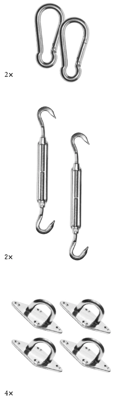 Platinum Montageset Schaduwdoek Vierkant/Rechthoekig - Afbeelding 1
