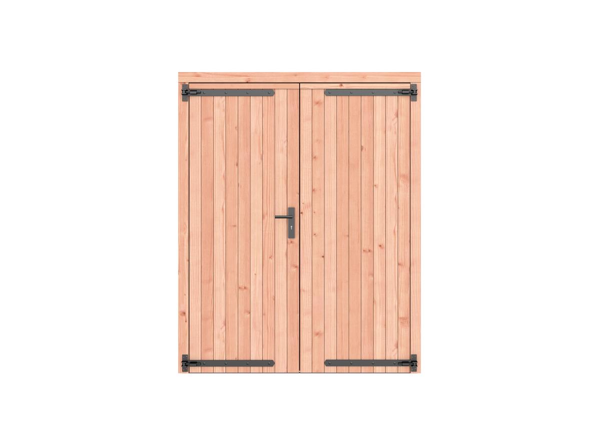Douglas dubbele deur dicht zwart beslag - 168 x 209 cm - Kleurloos Geimpregneerd - Afbeelding 1