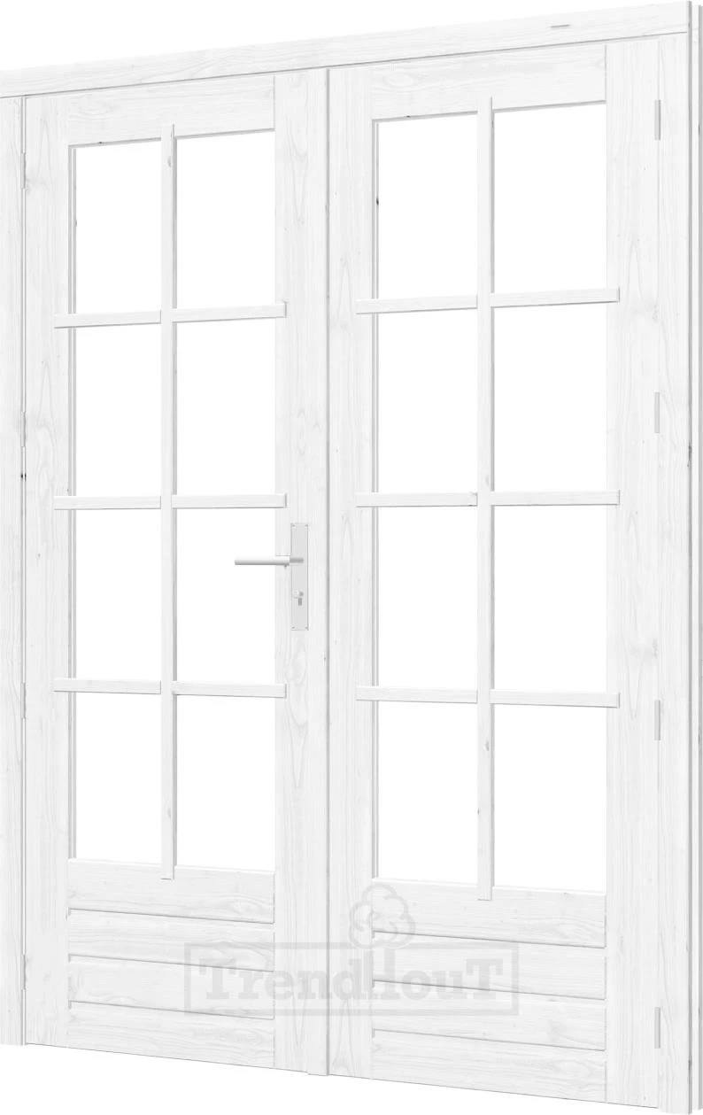 Trendhout Stapeldorpeldeur Dubbel met Kozijn Wit 75 x 206 cm - Afbeelding 1