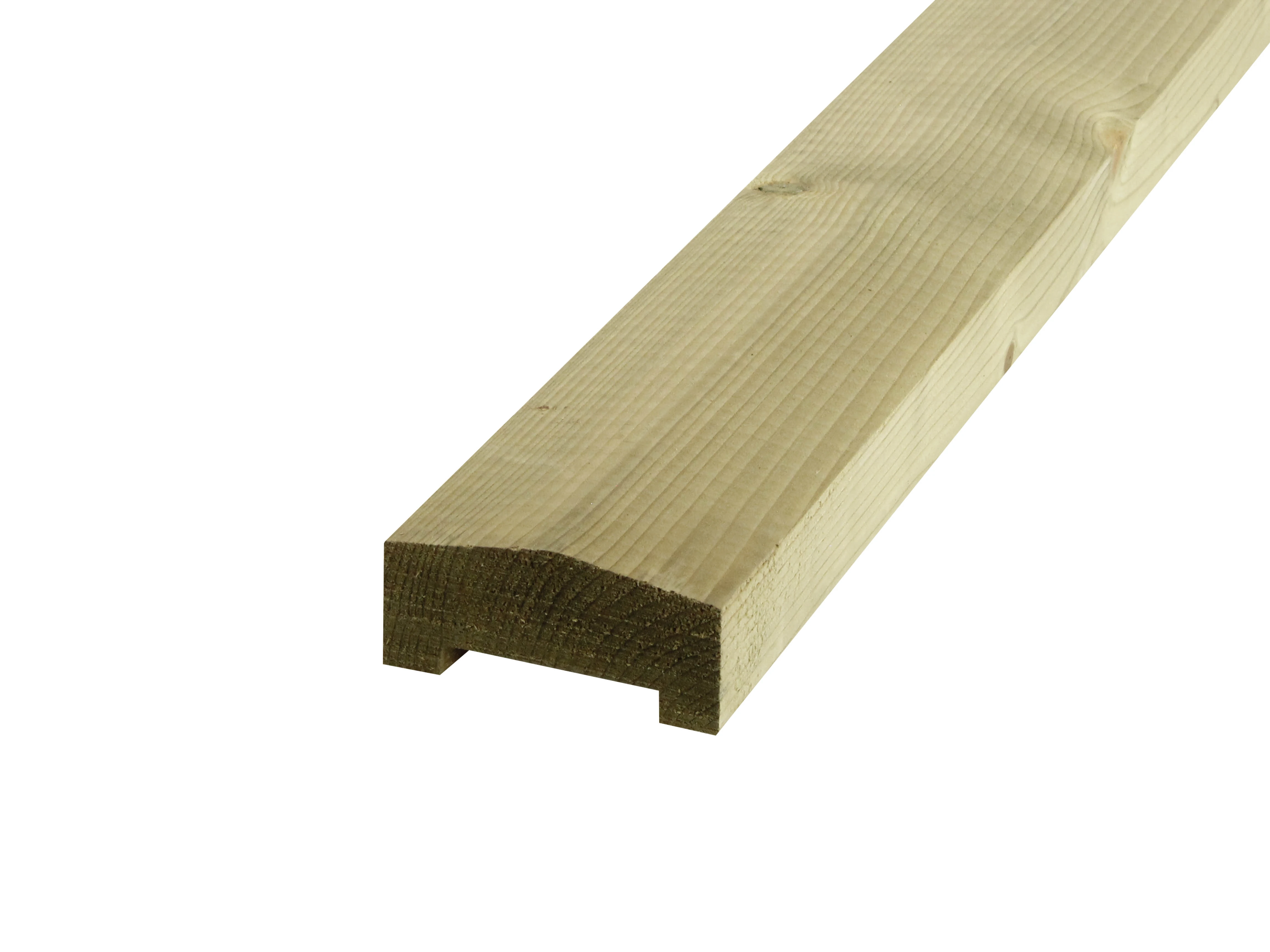 Grenen Afdeklat Piramide met Sponning 3.5 x 8.5 cm (35 x 85 mm) Groen Geïmpregneerd - Lengte 180 cm - Afbeelding 1