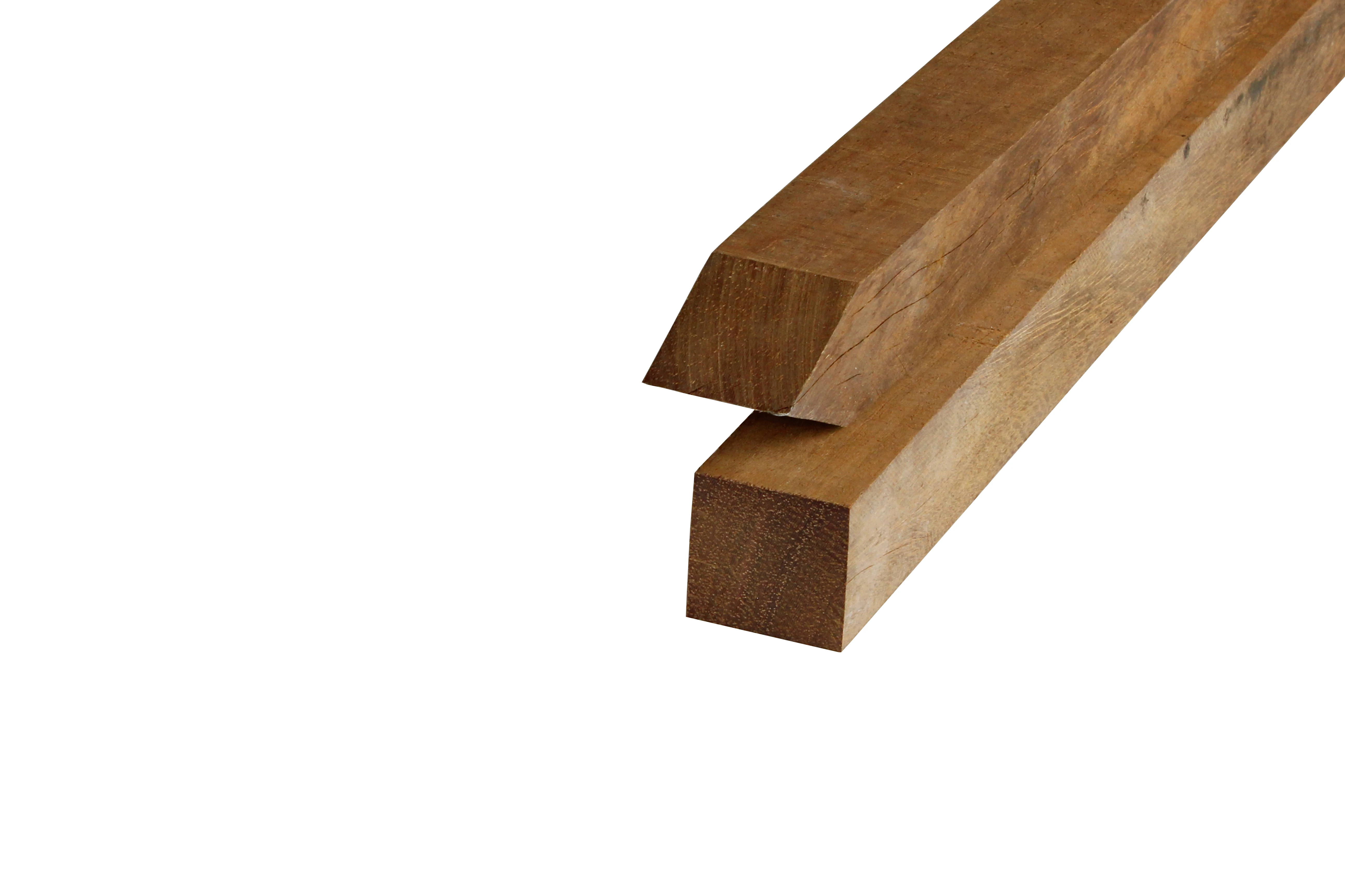 Hardhout Azobe  Paal 6 x 6 cm (60 x 60 mm) Fijnbezaagd - Lengte 250 cm - Afbeelding 4