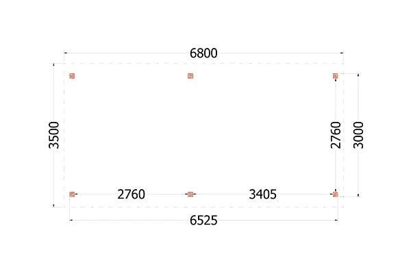 Trendhout Douglas Overkapping Zadeldak Betula 680 x 350 cm - Afbeelding 2