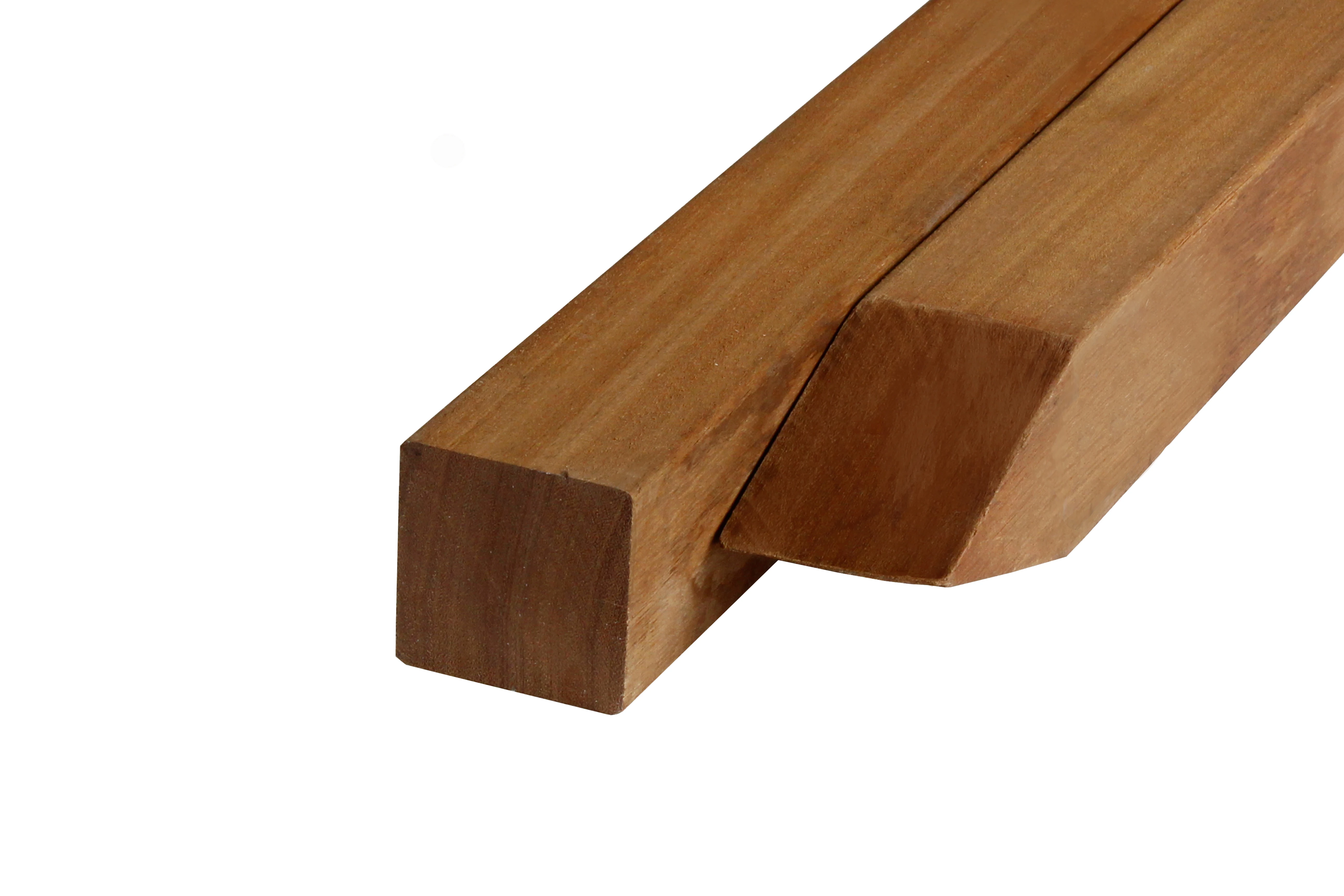 Hardhout Angelim Vermelho Paal 8.8 x 8.8 cm (88 x 88 mm) Geschaafd - Lengte 300 cm - Afbeelding 1