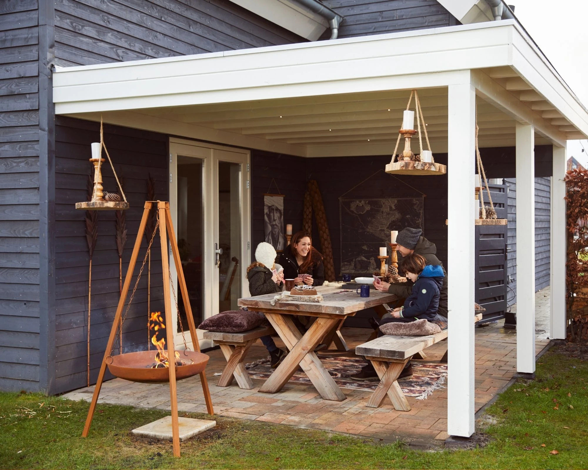 Betonpoer met facetrand 18 x 18 x 58 cm - Afbeelding 5