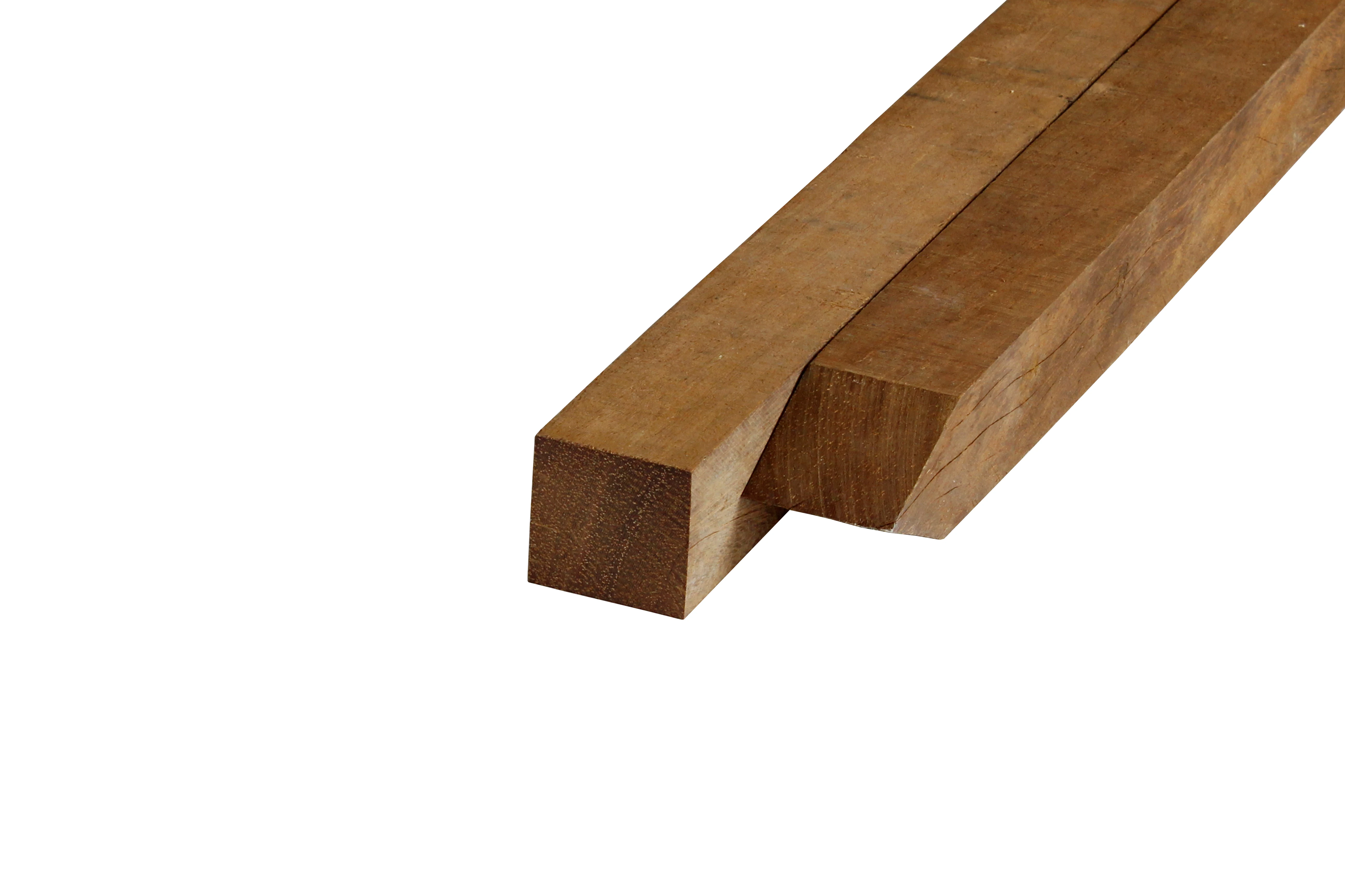 Hardhout Azobe Paal 6 x 6 cm (60 x 60 mm) Fijnbezaagd - Lengte 100 cm - Afbeelding 1