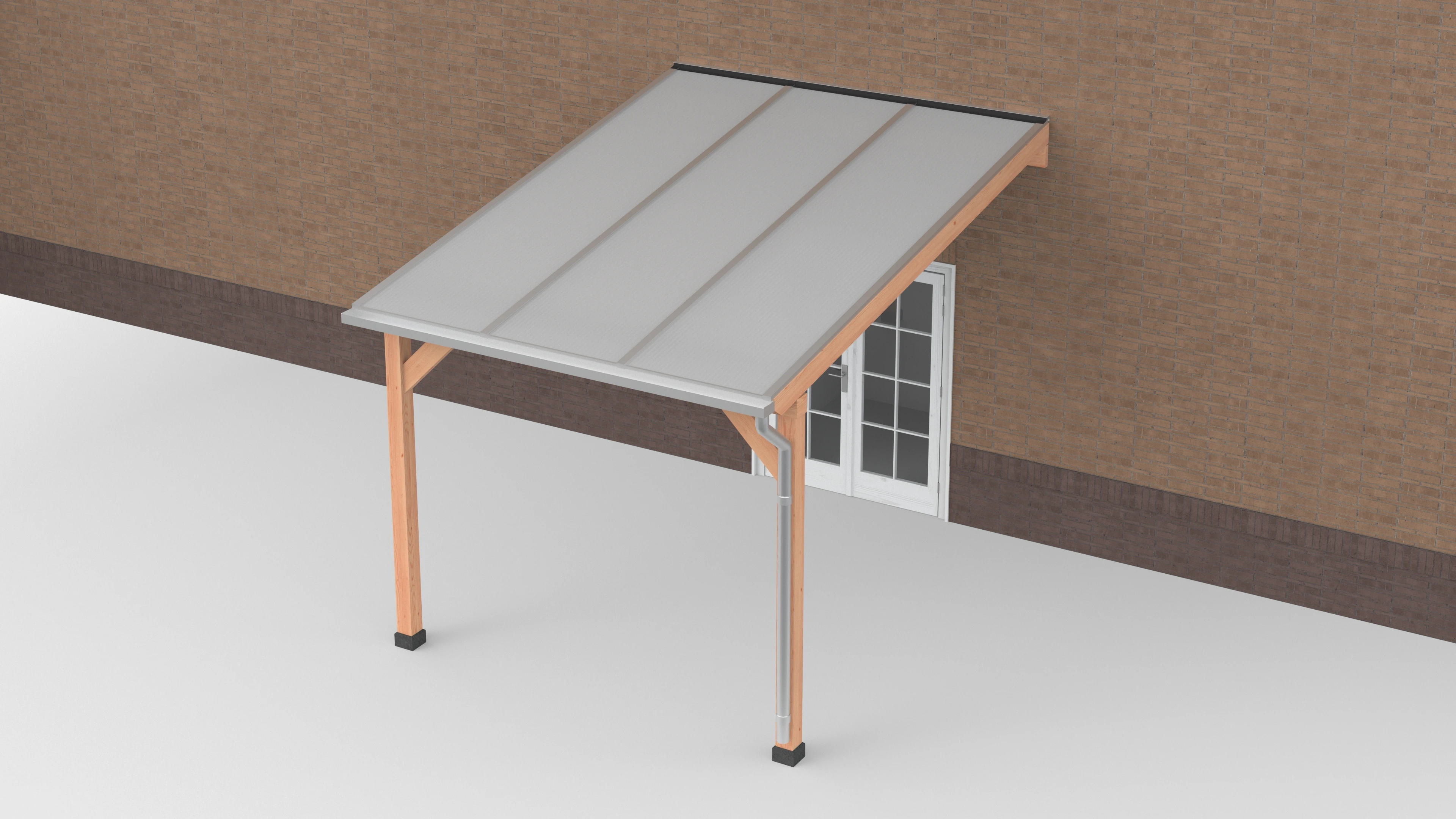 Douglas Terrasoverkapping Polycarbonaat Opaal Geschaafd 300 x 400 cm - Afbeelding 1