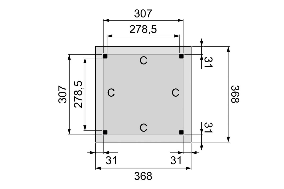 Hillhout Douglas Buitenverblijf Plat Dak Excellent 310 x 310 cm - Afbeelding 4
