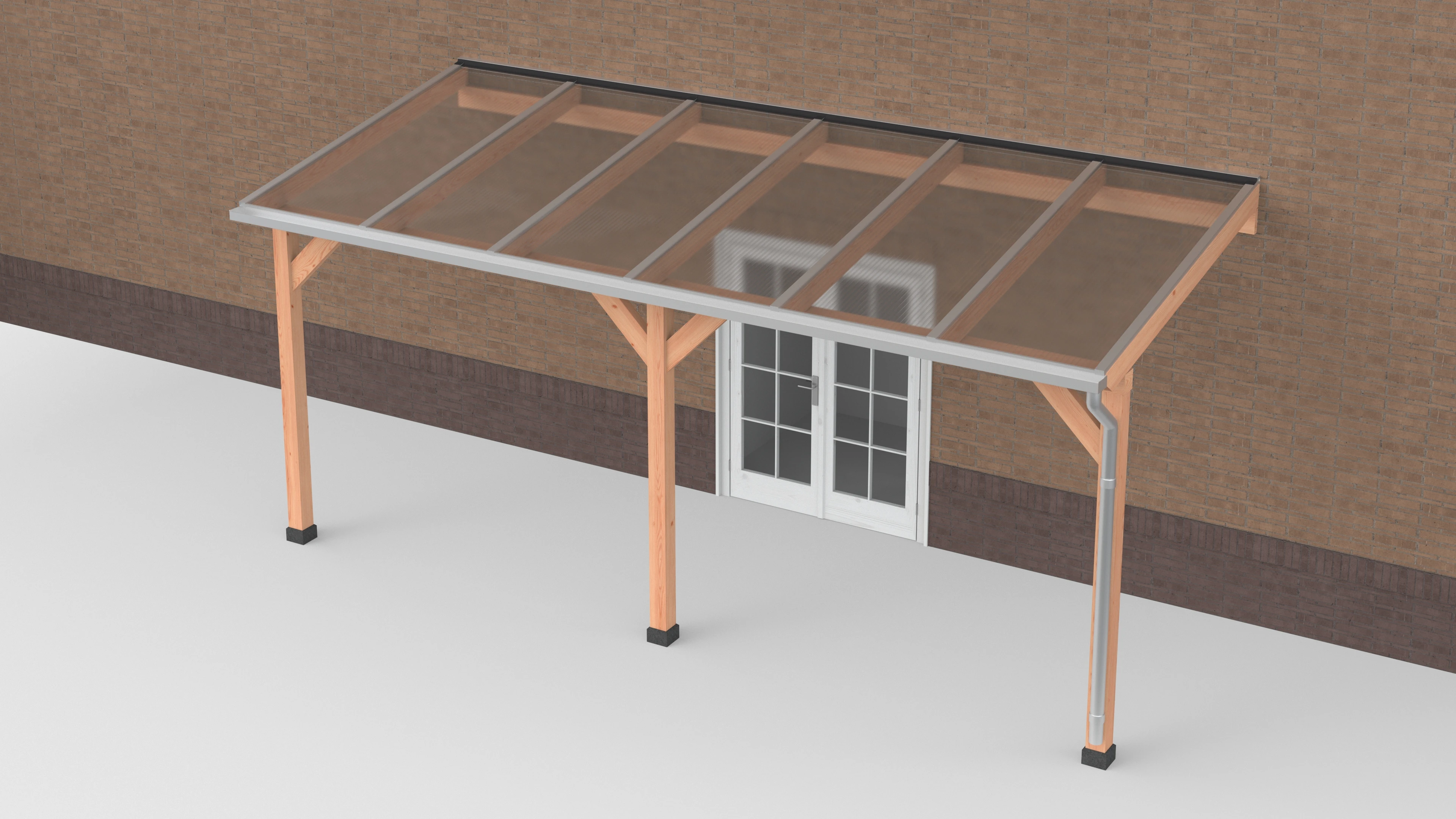 Douglas Terrasoverkapping Polycarbonaat Helder Geschaafd 600 x 250 cm - Afbeelding 1