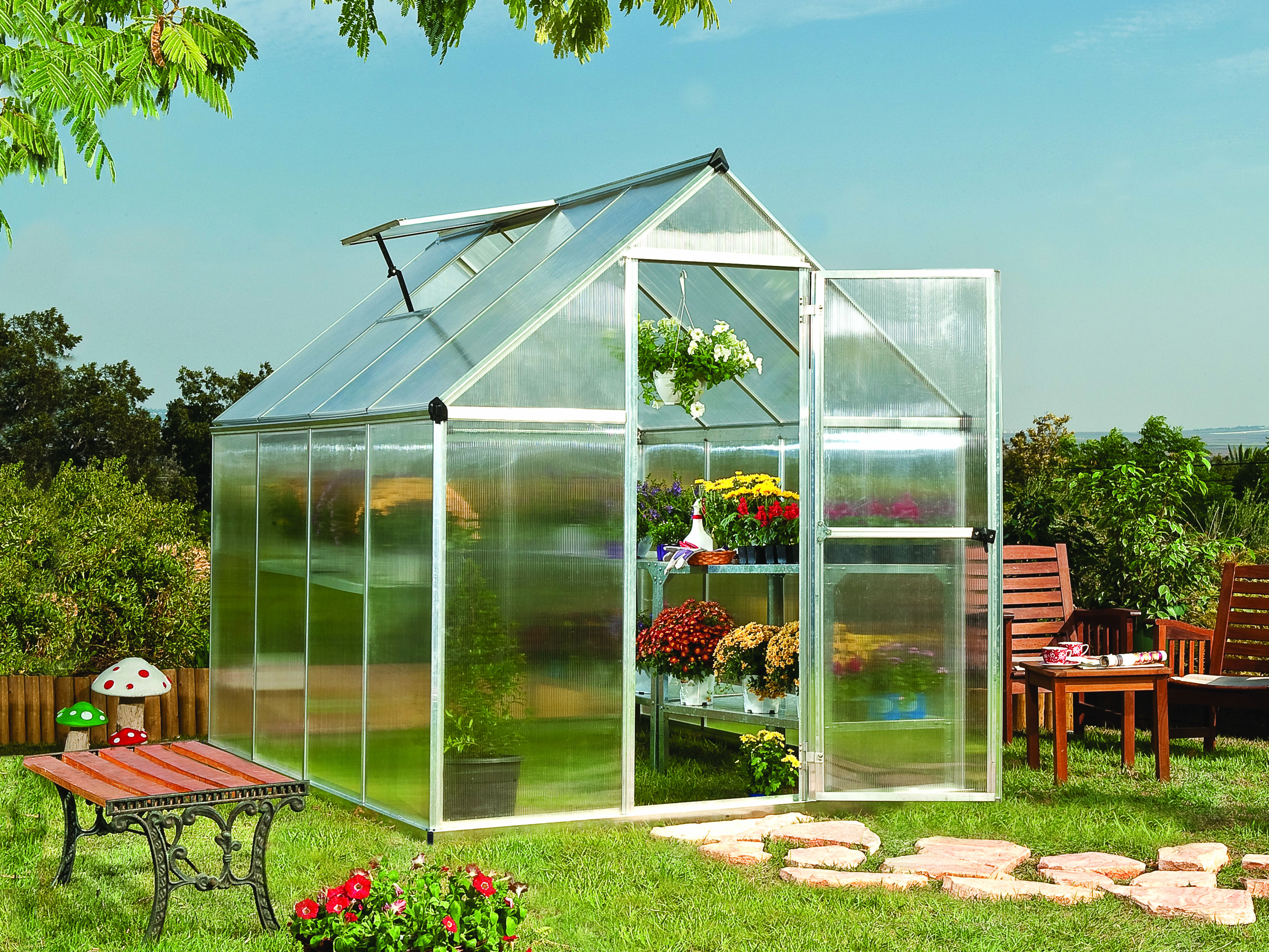 Palram Canopia Tuinkas Mythos 185 x 246 cm Zilver - Afbeelding 1