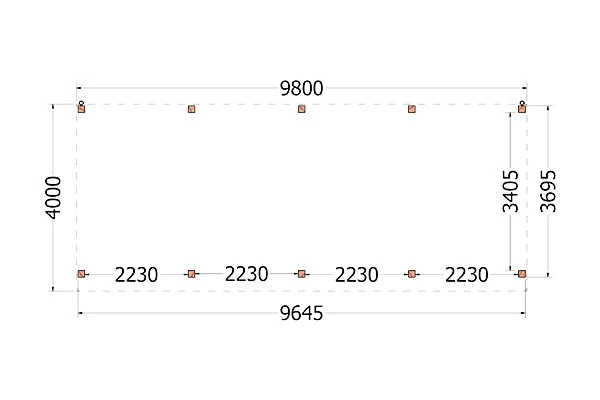 Trendhout Douglas Overkapping Mensa 980 x 400 cm - Afbeelding 3