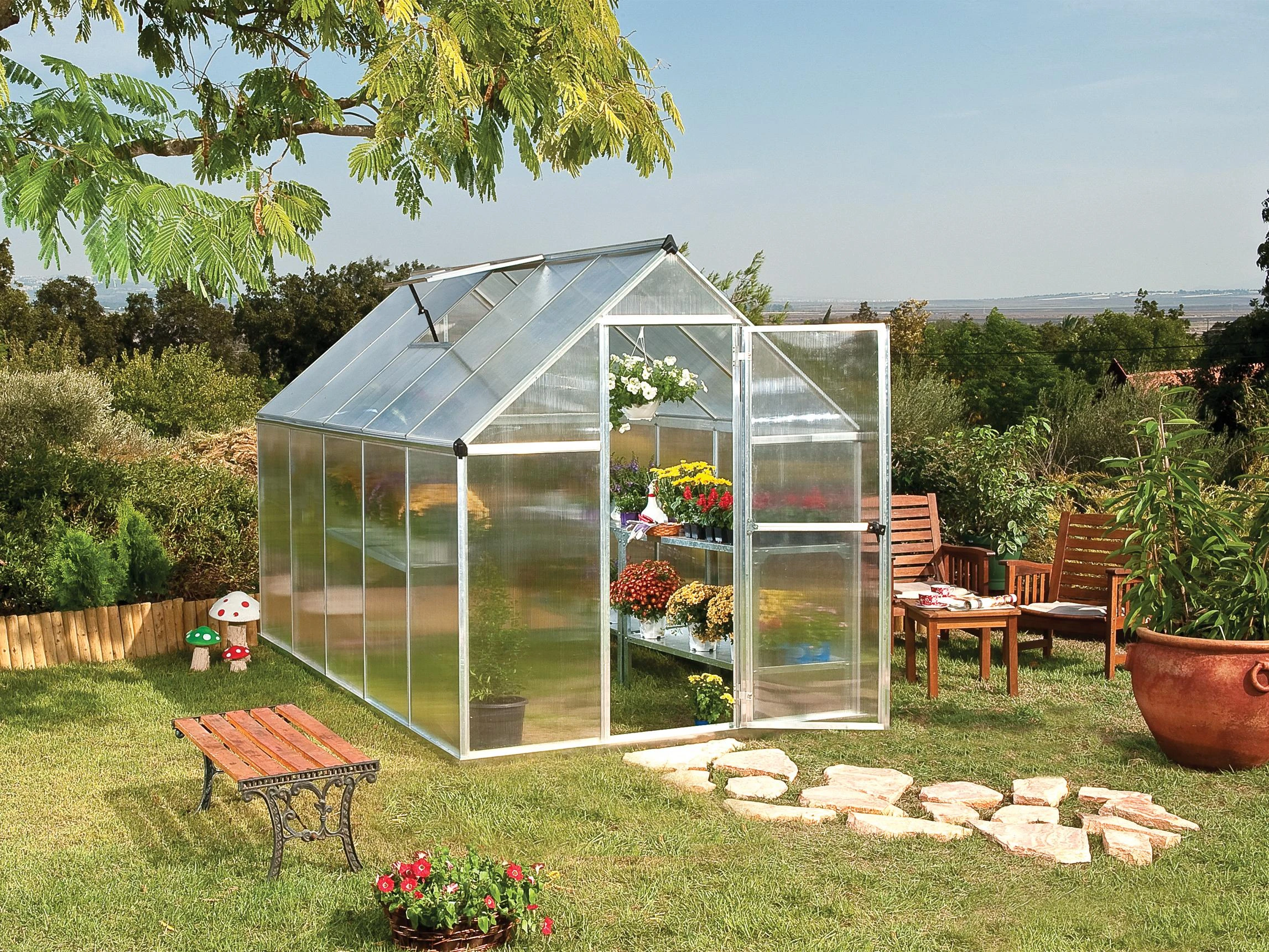 Palram Canopia Tuinkas Mythos 185 x 305 cm Zilver - Afbeelding 6