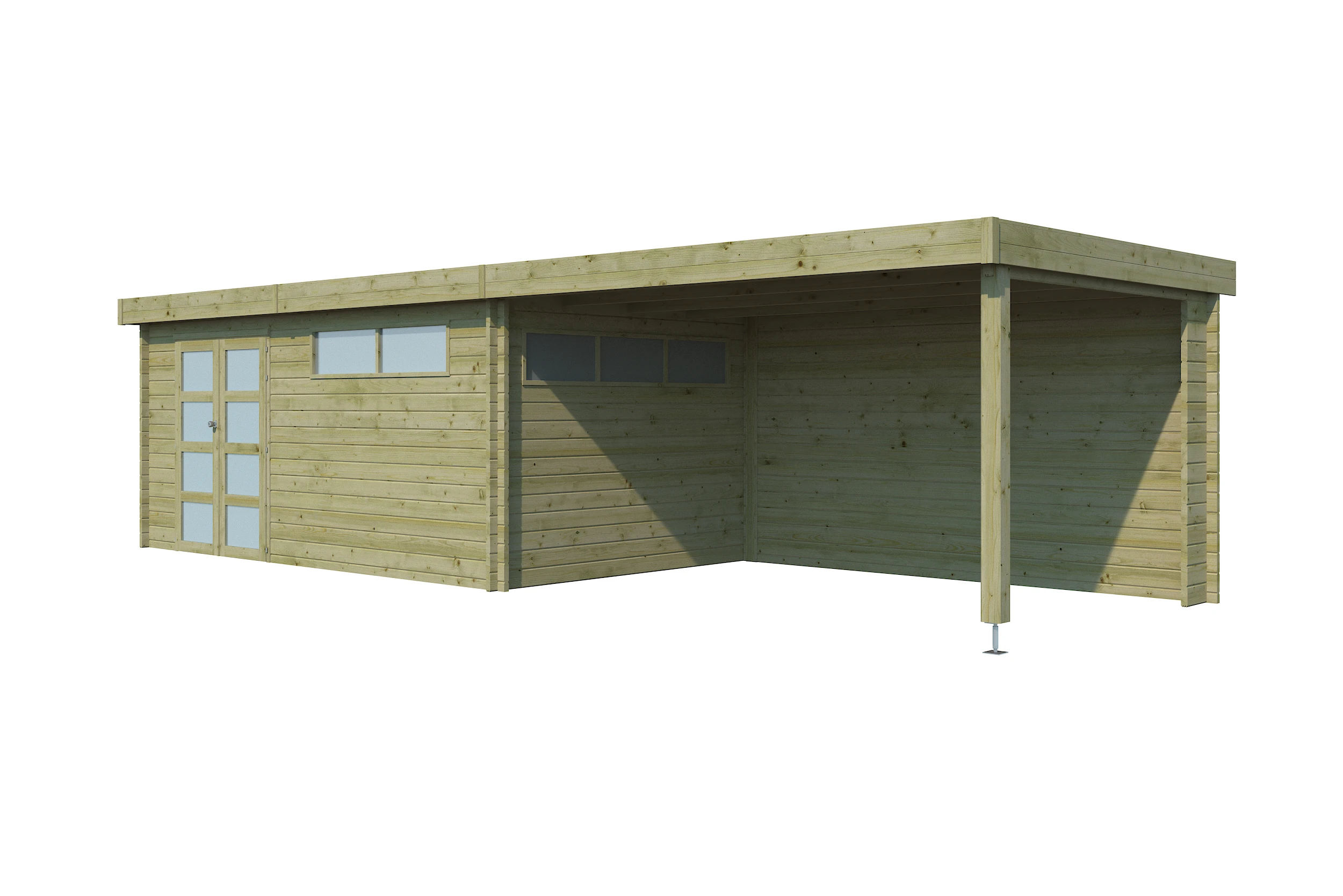 Woodlands Blokhut Modern met Overkapping Geïmpregneerd 905 x 295 cm - Afbeelding 9