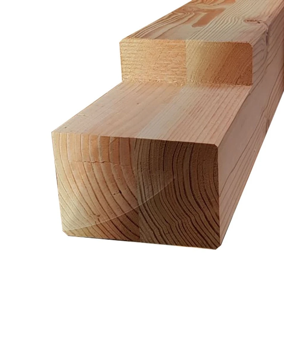 Douglas Tussenpaal 12 x 12 cm (120 x 120 mm) Geschaafd met Inkeping - Lengte 240 cm - Afbeelding 1