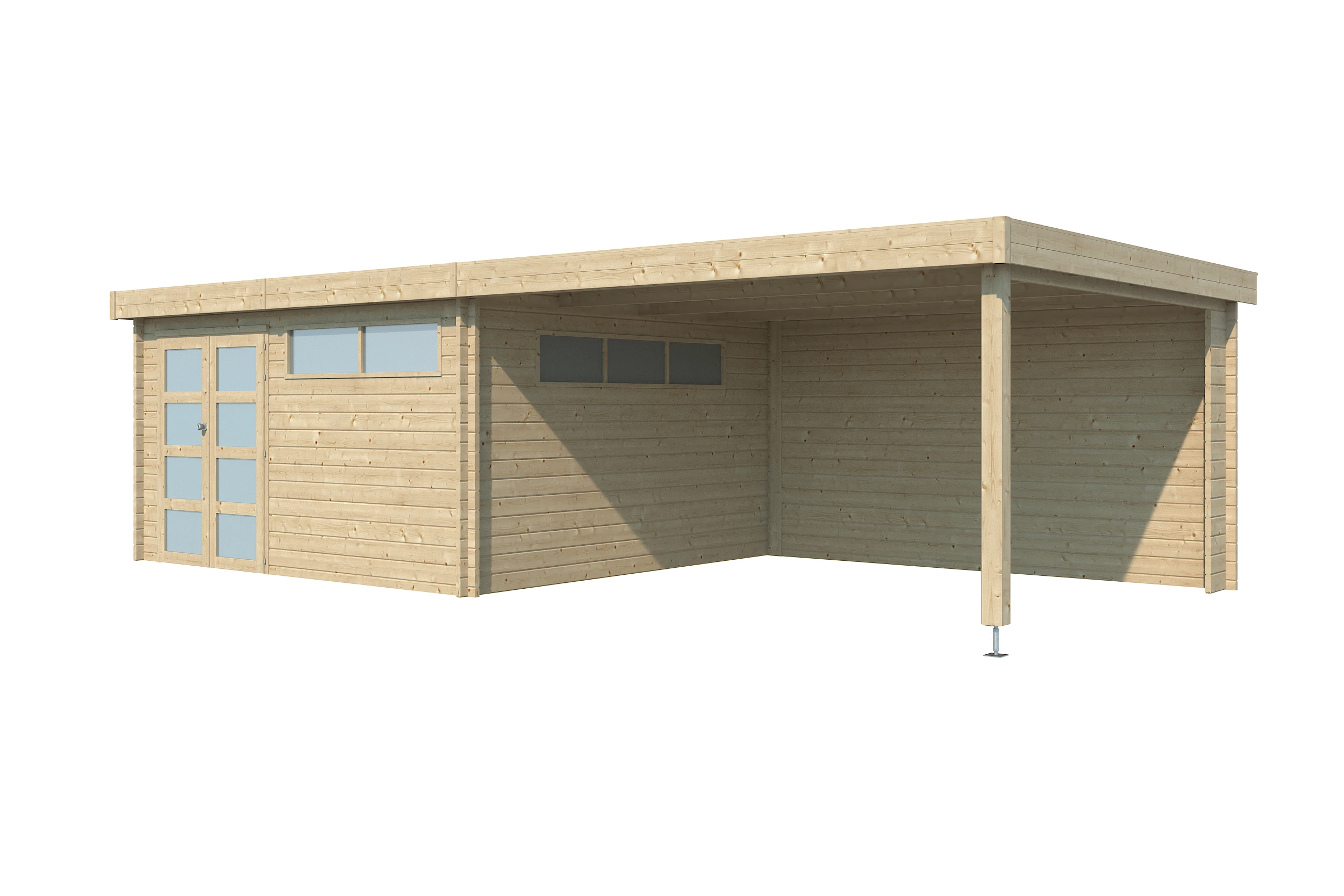 Woodlands Blokhut Modern met Overkapping en Dakisolatie 815 x 385 cm - Afbeelding 3