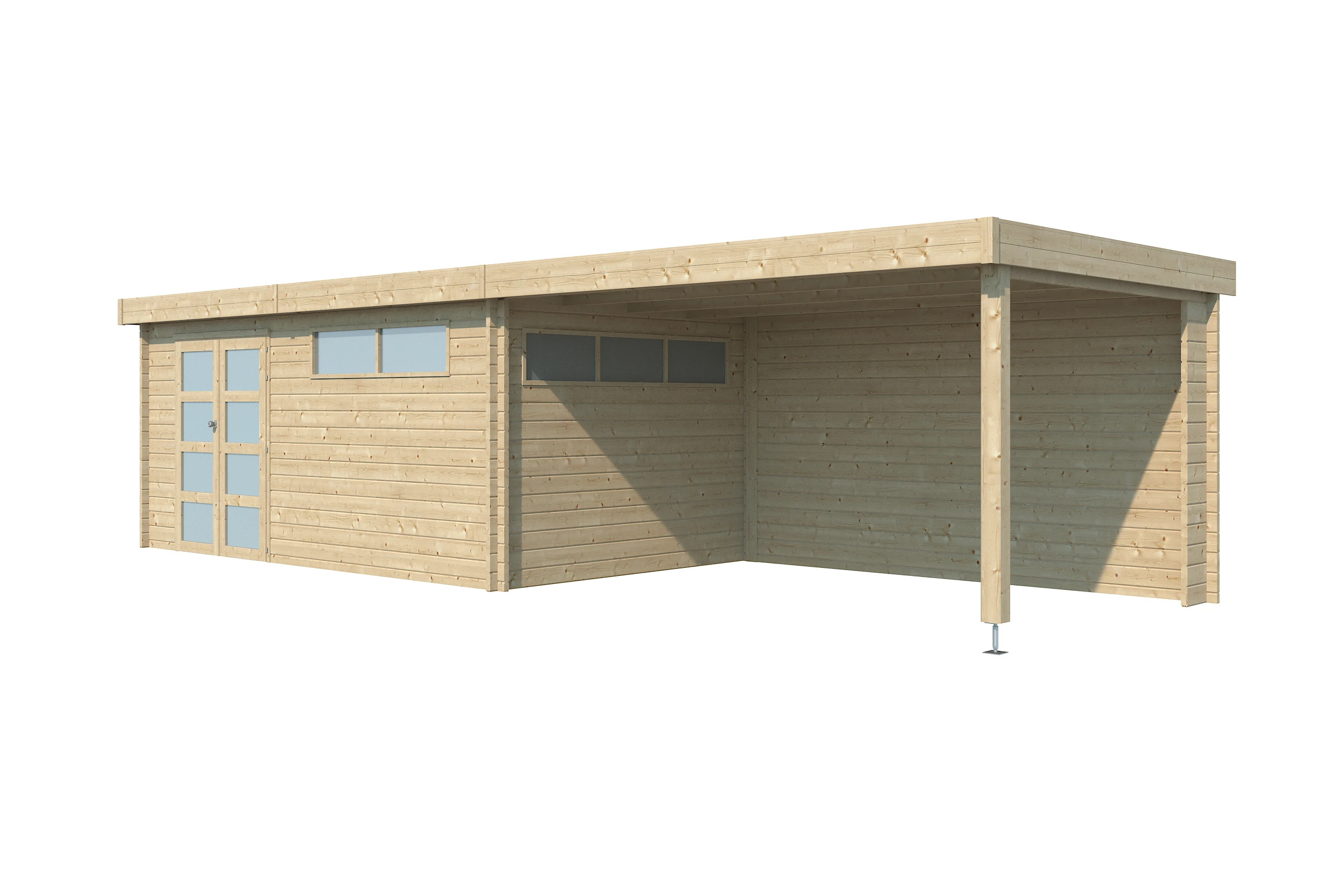 Woodlands Blokhut Modern met Overkapping en Dakisolatie 905 x 295 cm - Afbeelding 9