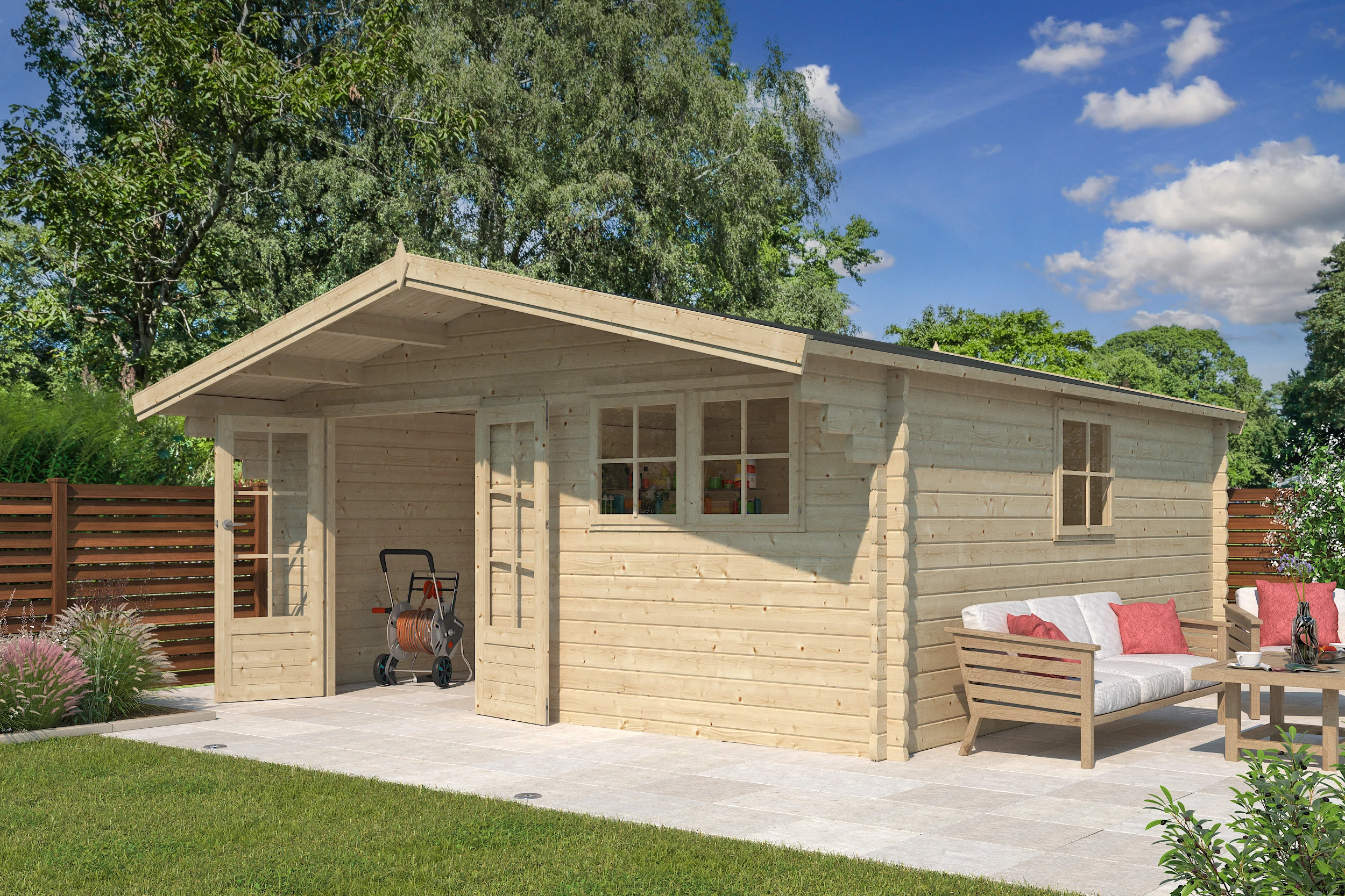 Woodlands Blokhut Koski 505 x 505 cm - Afbeelding 4