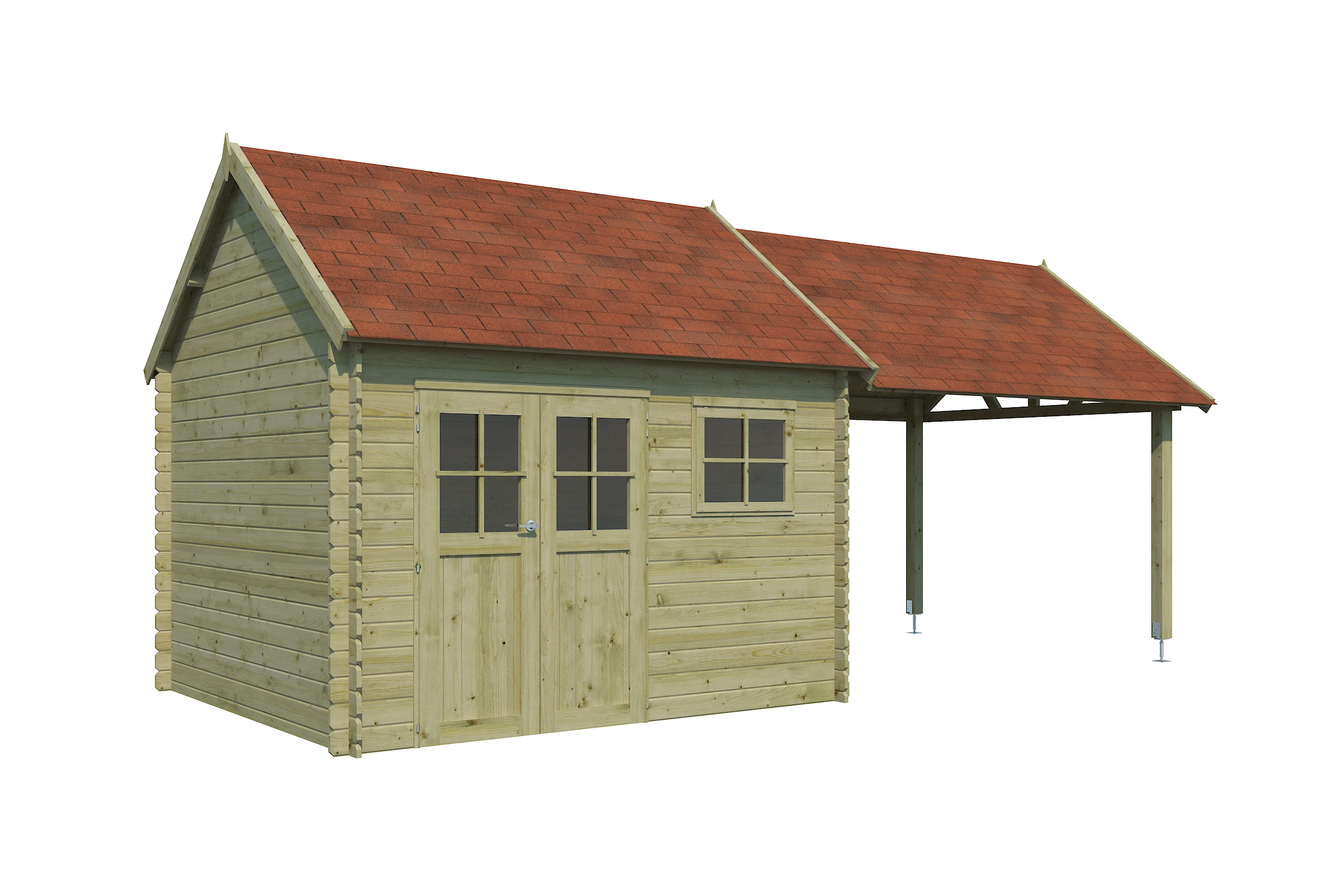 Woodlands Blokhut Coventry XL Groen 720 x 320 cm - Afbeelding 7