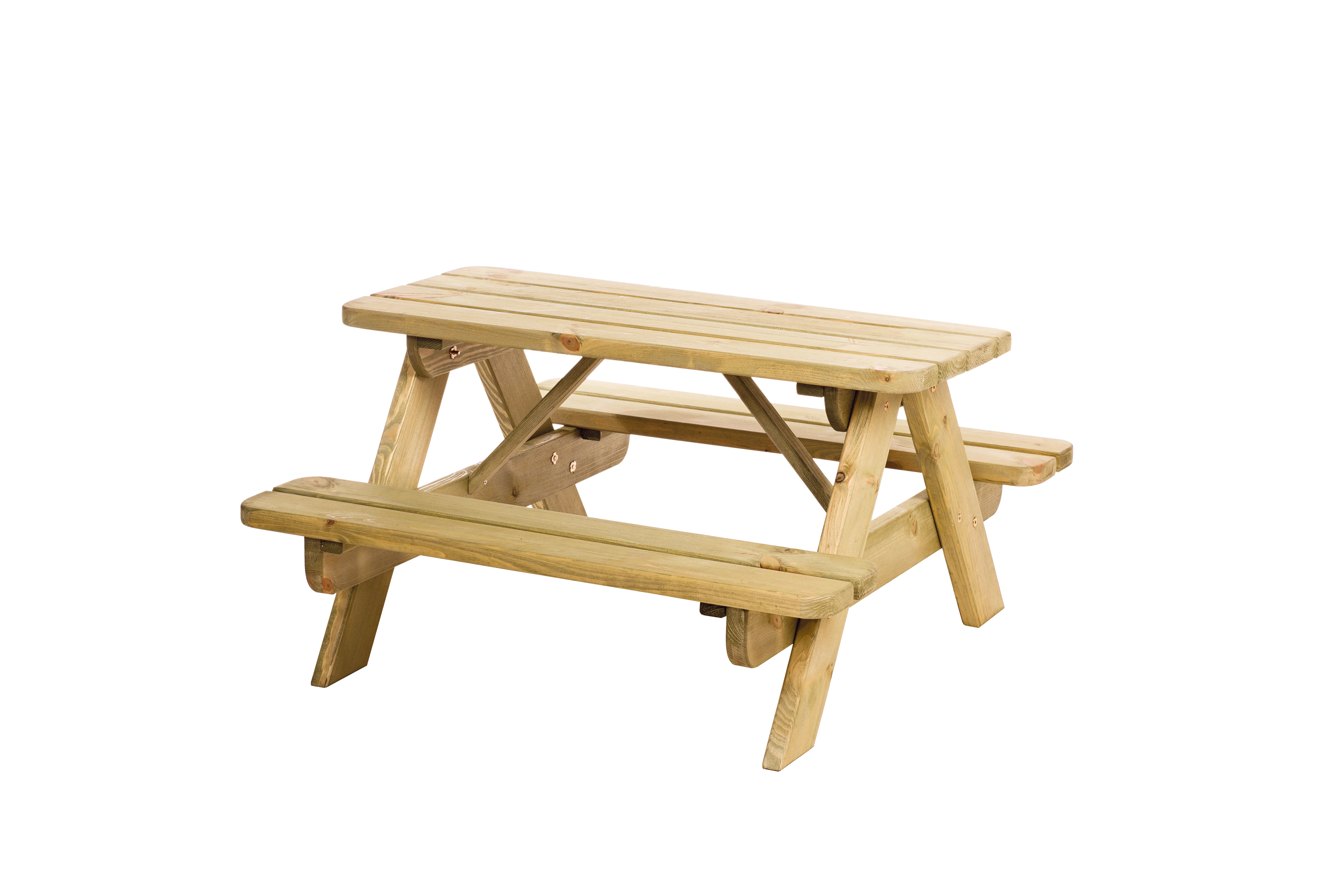 Vuren Picknicktafel Junior Bjorn Groen Geimpregneerd - Bladmaat 90 x 38,5 cm - Afbeelding 1