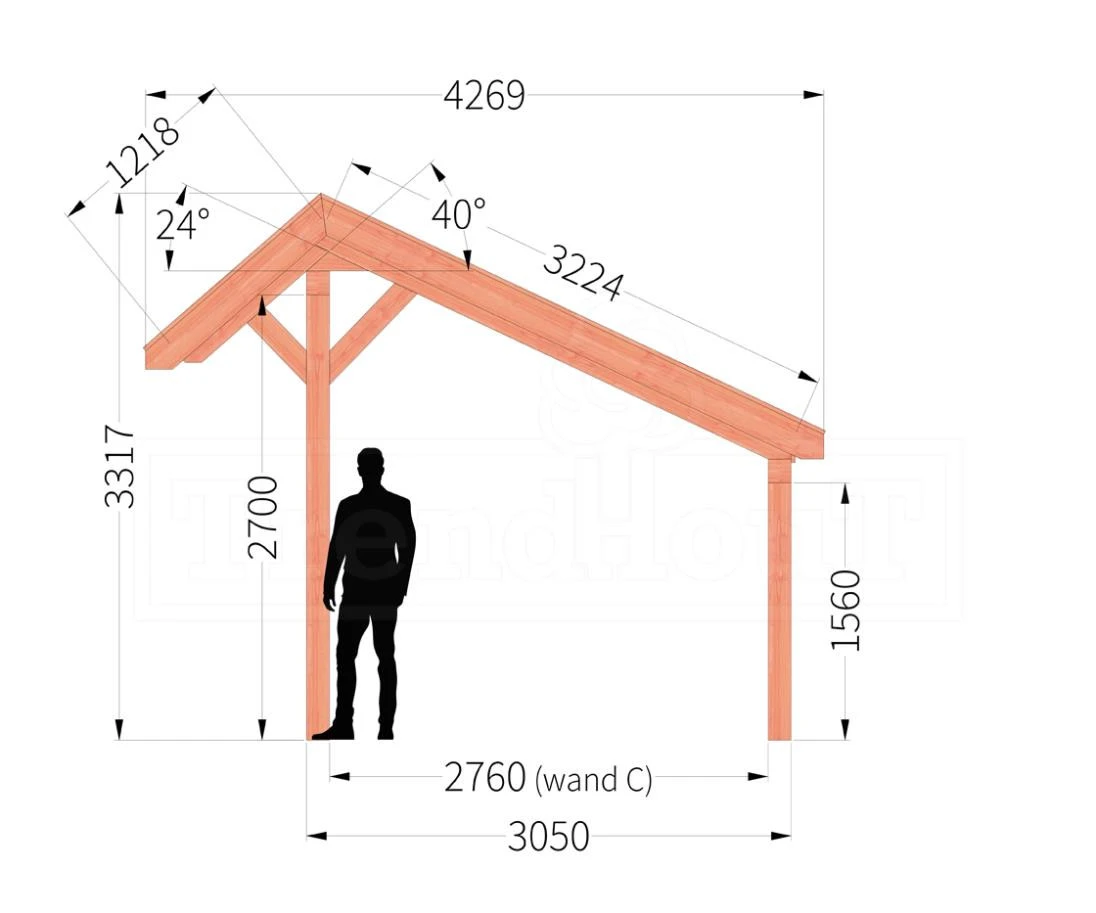 Trendhout Douglas Kapschuur De Heerd 900 x 425 cm - Afbeelding 3