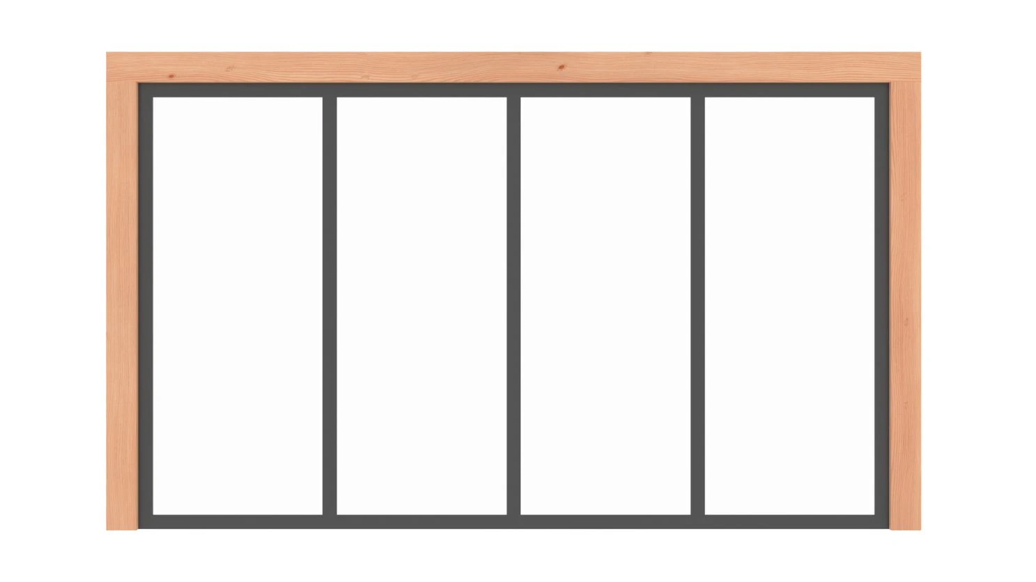 Vaste Glaswand Metallook 350 x 220 cm - Afbeelding 2