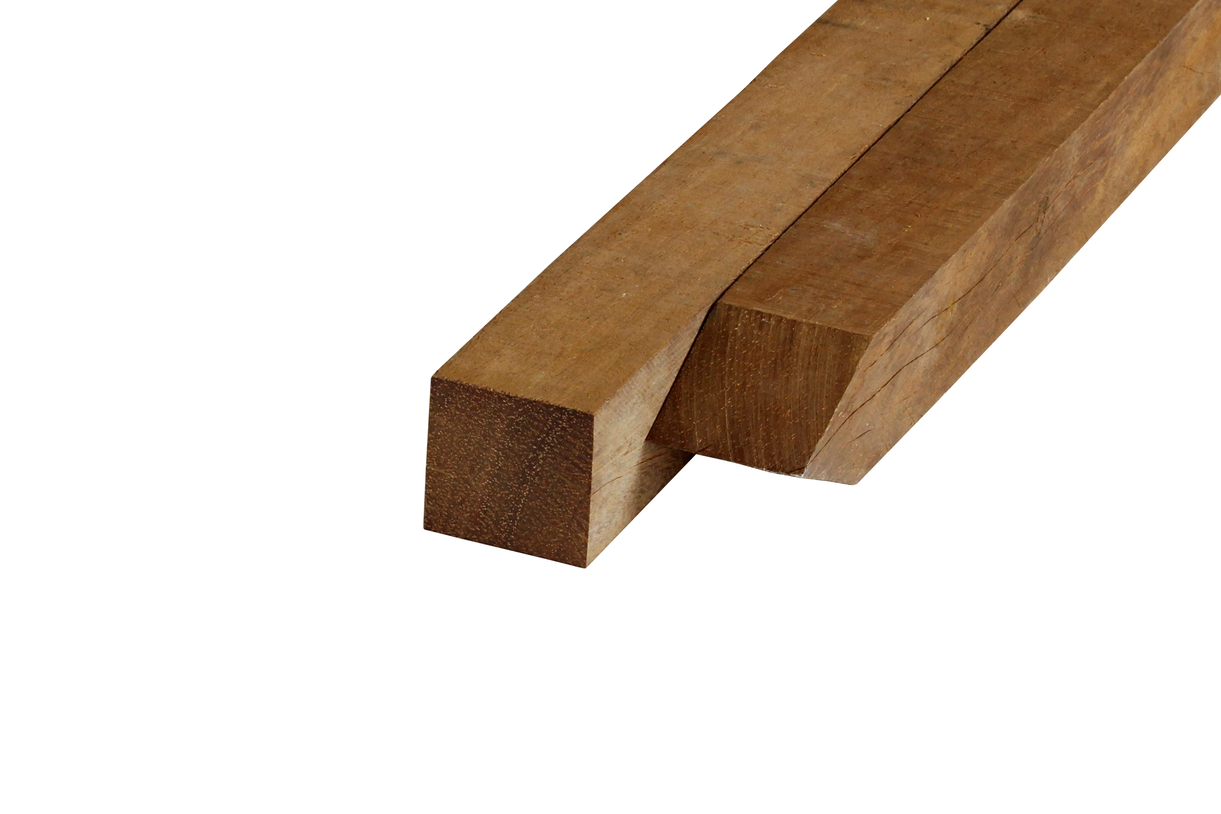 Hardhout Azobe Paal 7 x 7 cm (70 x 70 mm) Fijnbezaagd - Lengte 200 cm - Afbeelding 1