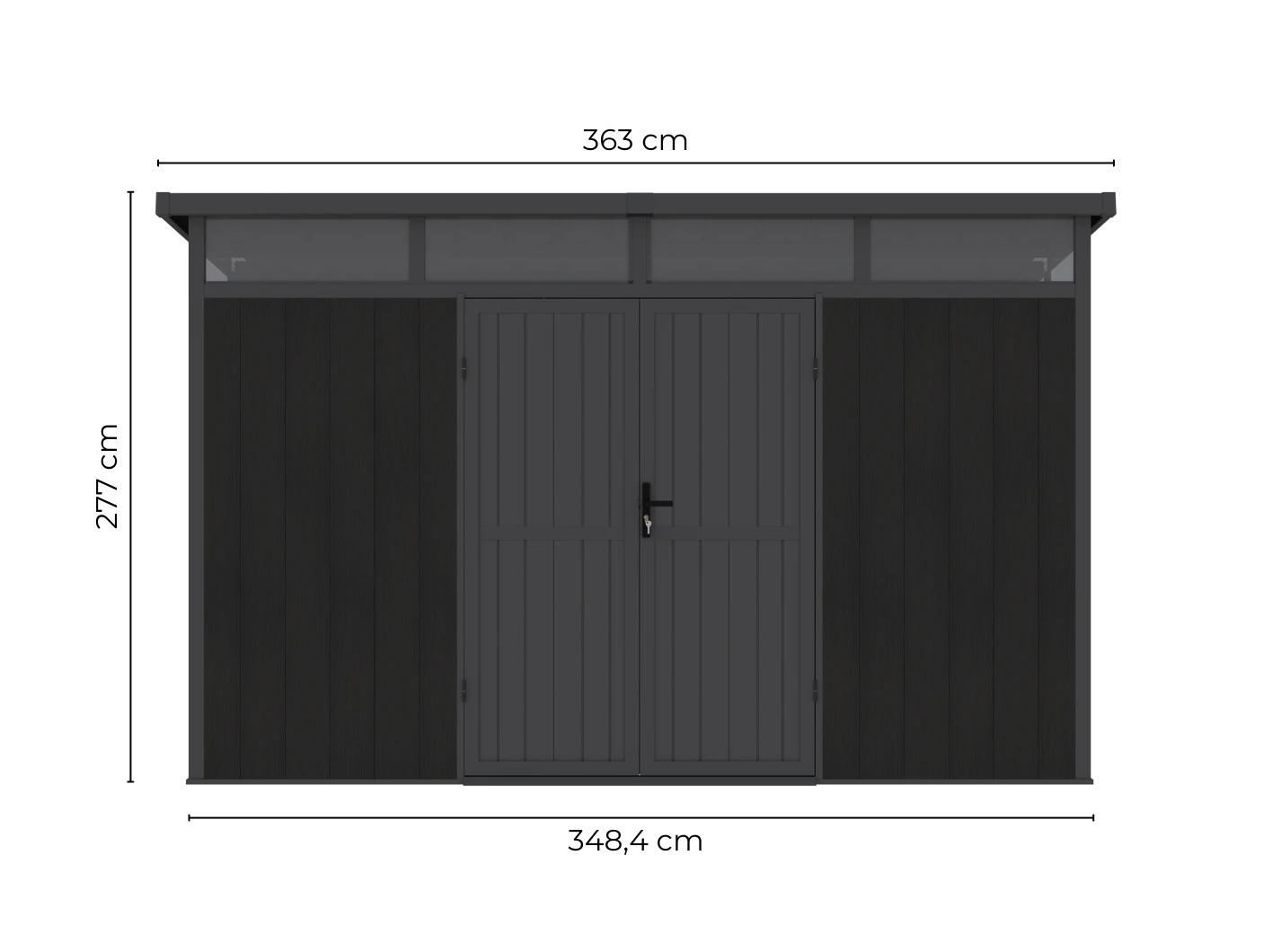 Blokhut Composiet Modern Donkergrijs 345 x 215 cm - Afbeelding 2