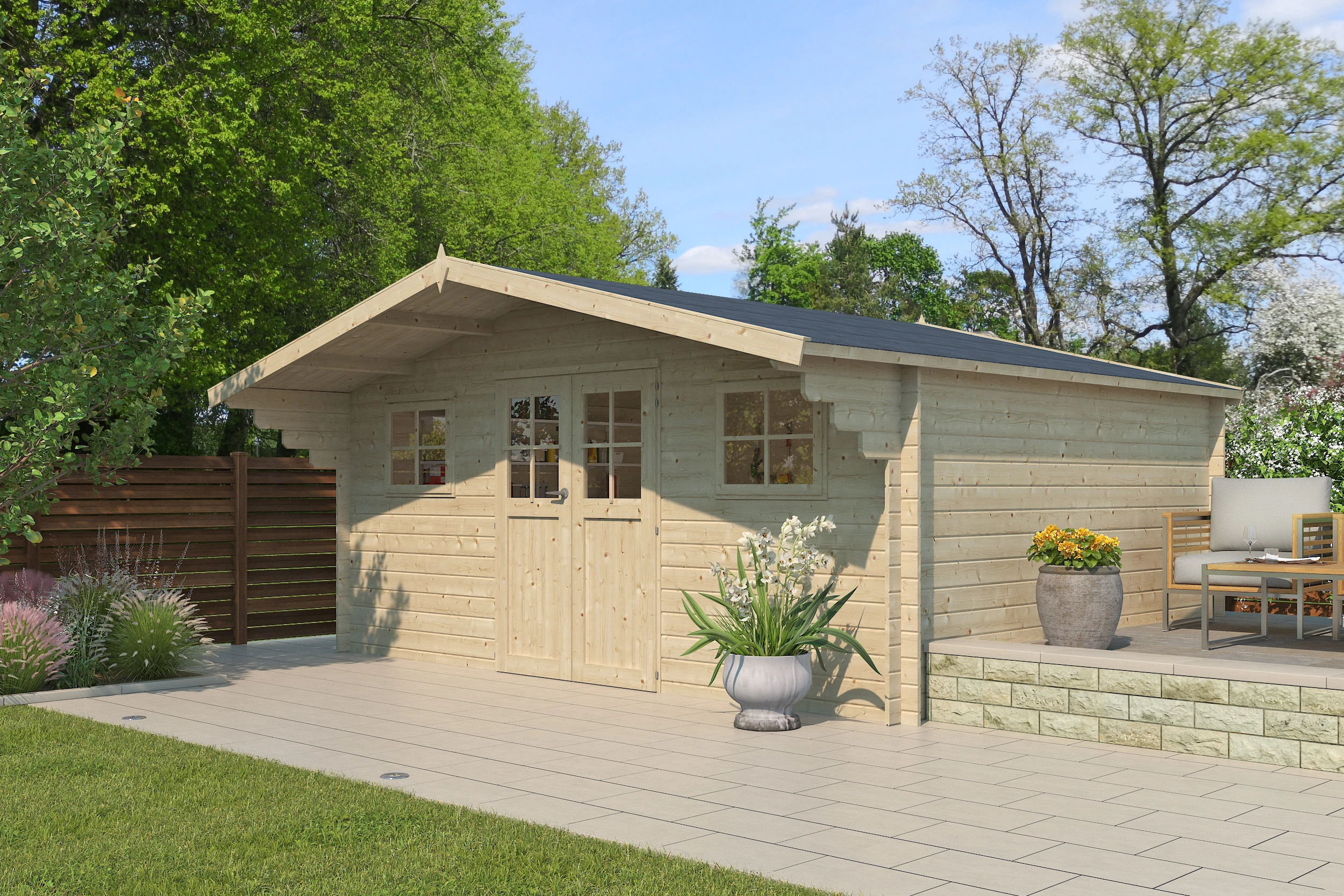 Woodlands Blokhut Winnipeg XL 505 x 385 cm - Afbeelding 1