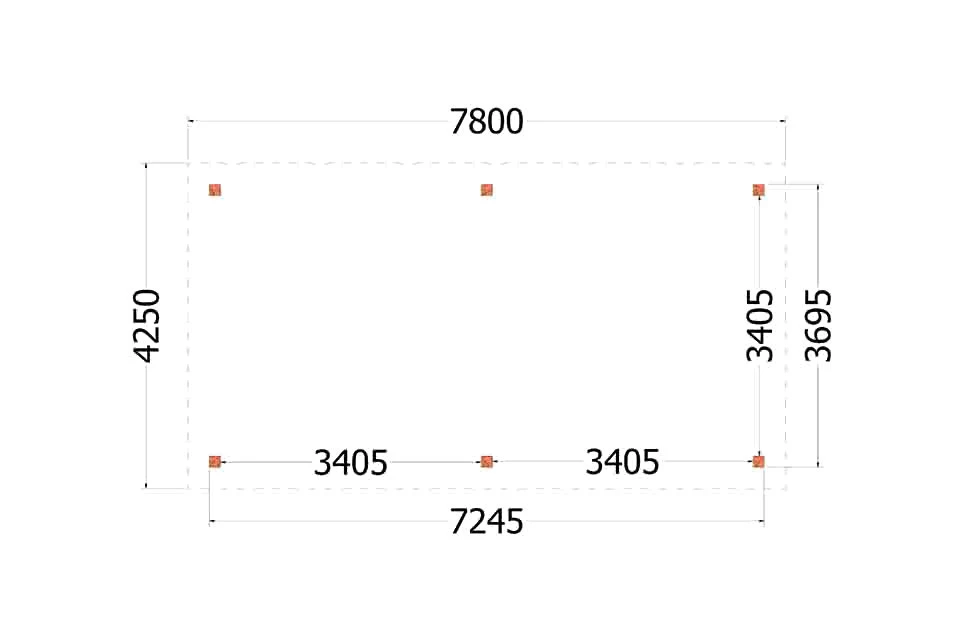 Trendhout Douglas Overkapping Florence 780 x 425 cm - Afbeelding 2
