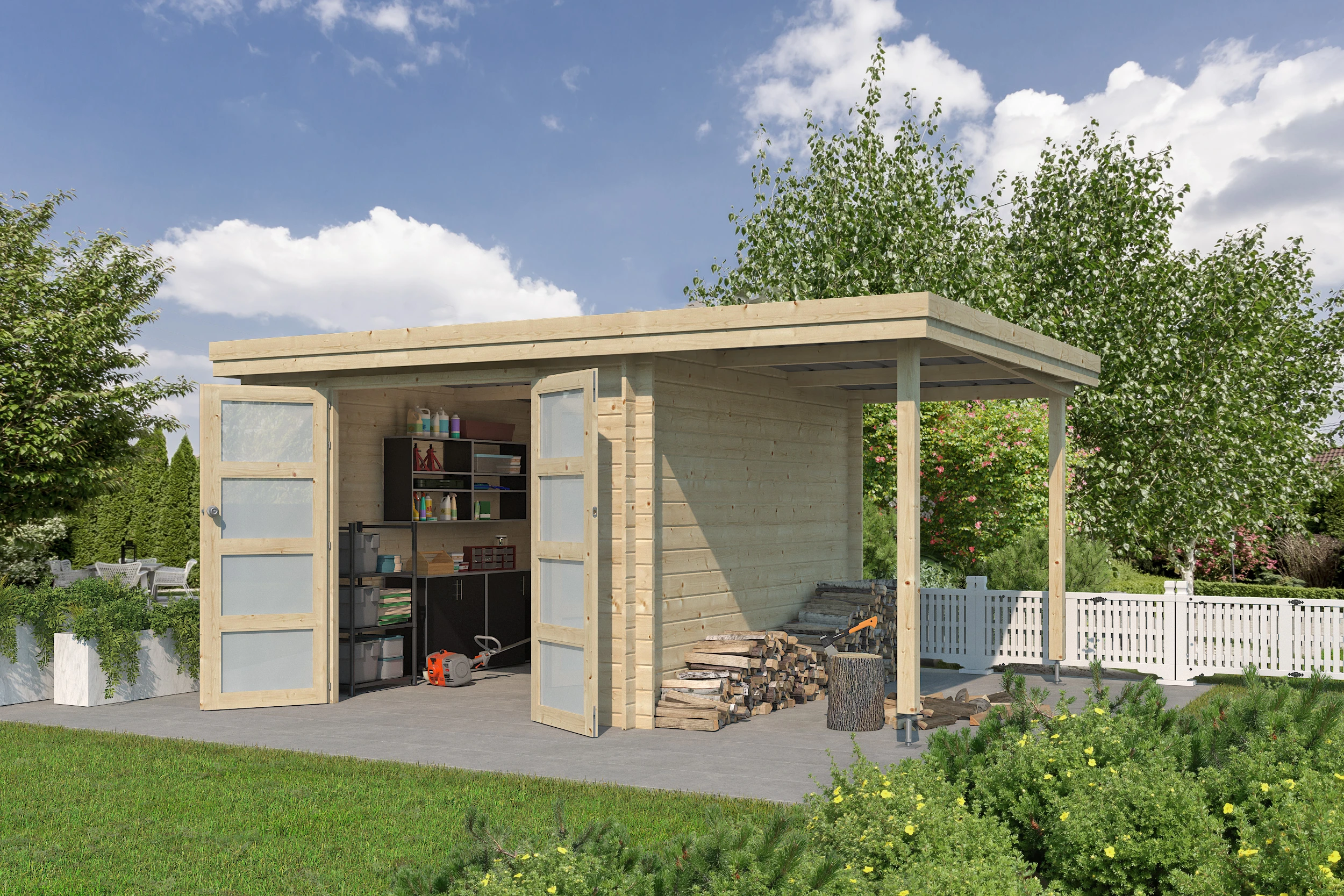 Woodlands Blokhut Oregon 445 x 325 cm - Afbeelding 3