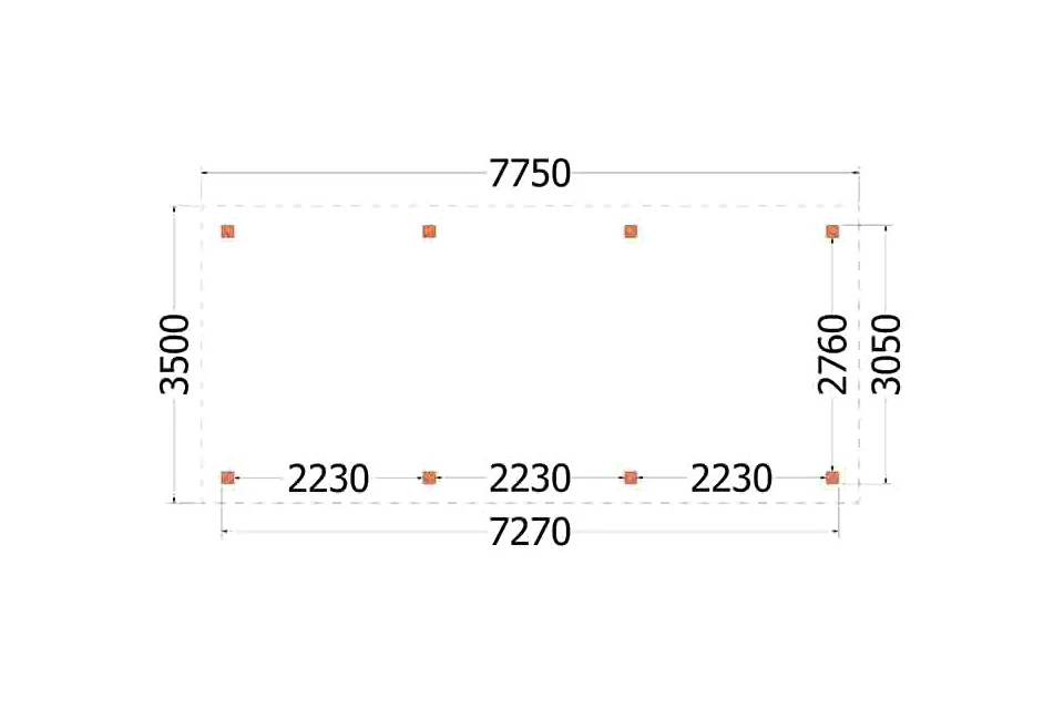 Trendhout Douglas Overkapping Siena 775 x 350 cm - Afbeelding 2